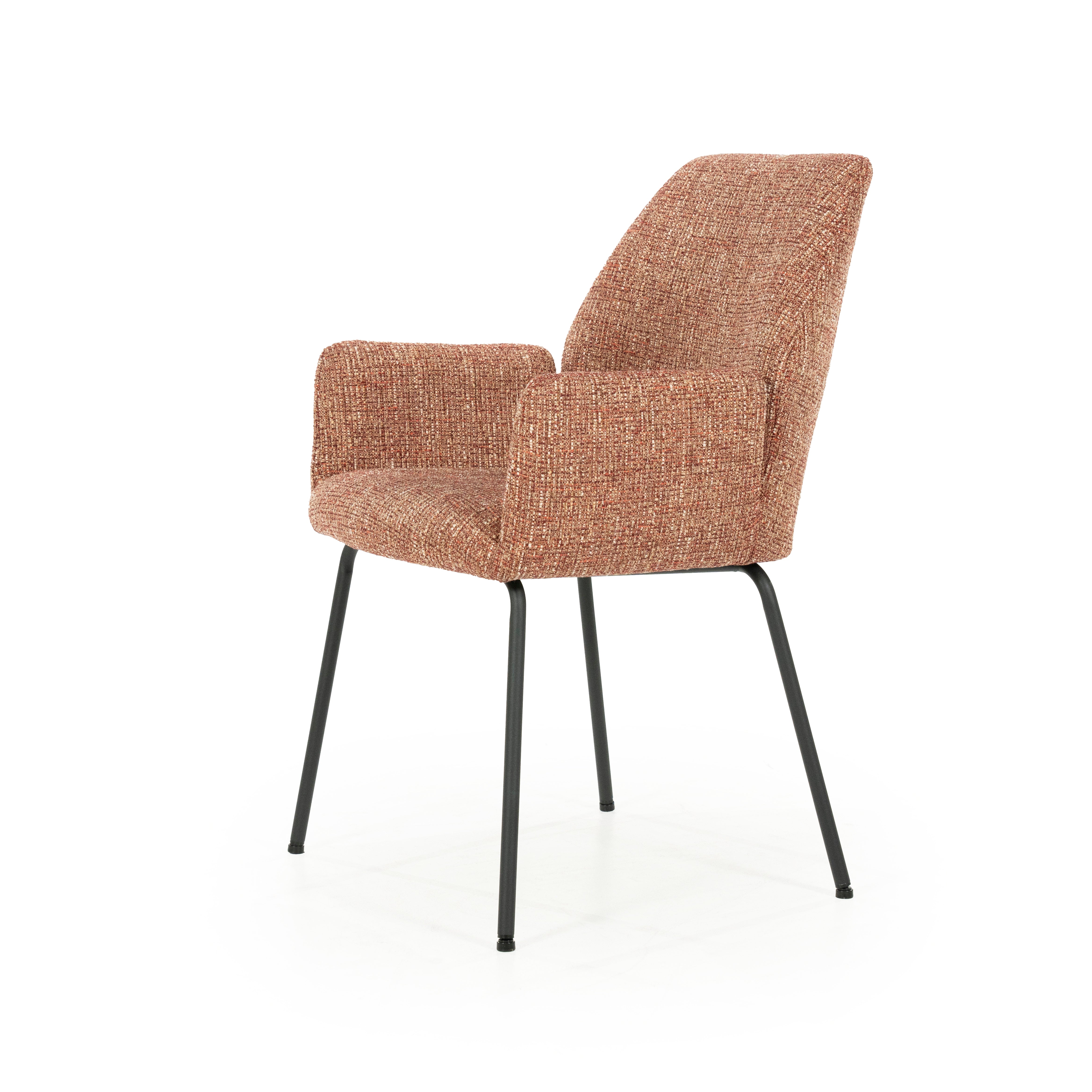 Stuhl INDY Terrakotta mit schwarzem Gestell