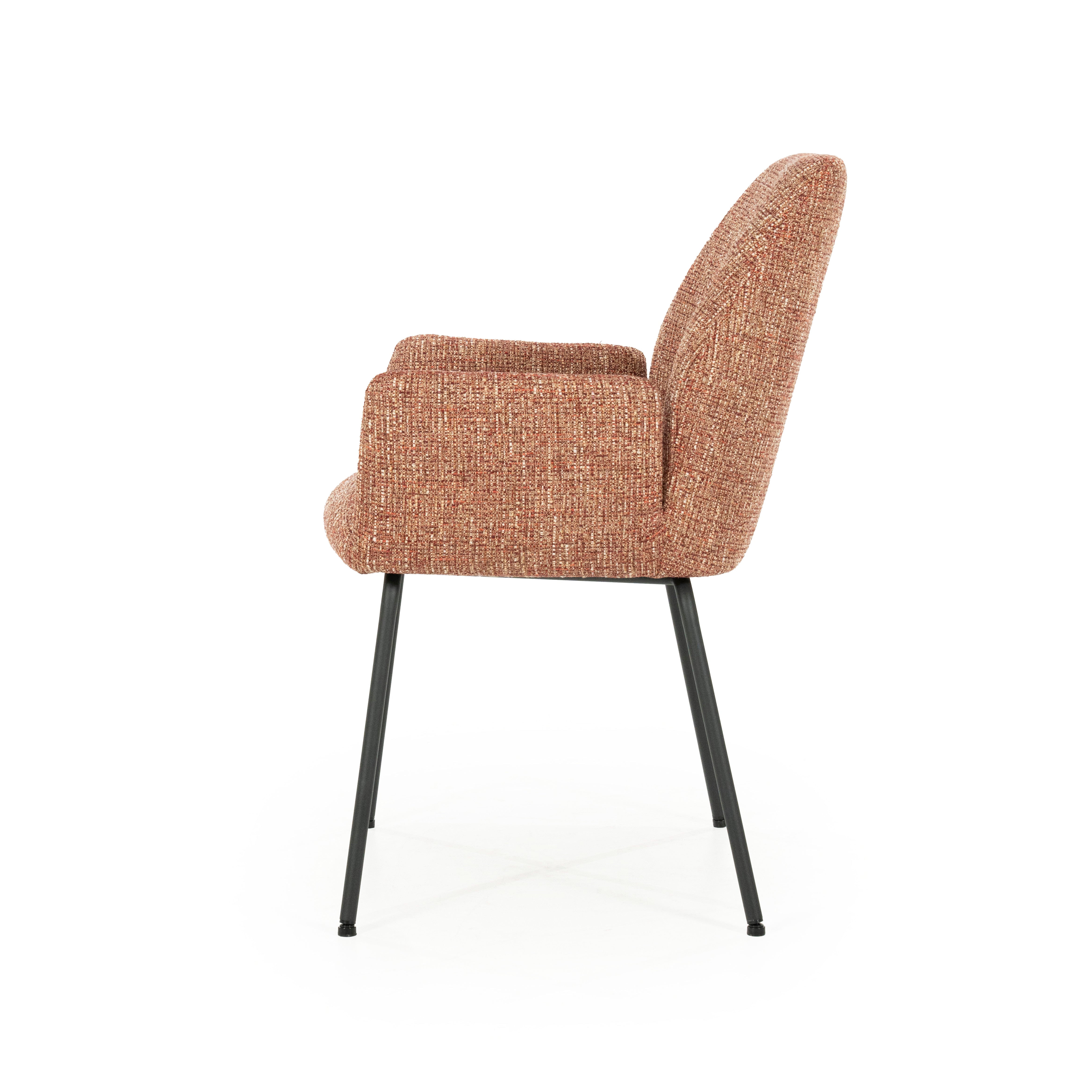 Stuhl INDY Terrakotta mit schwarzem Gestell
