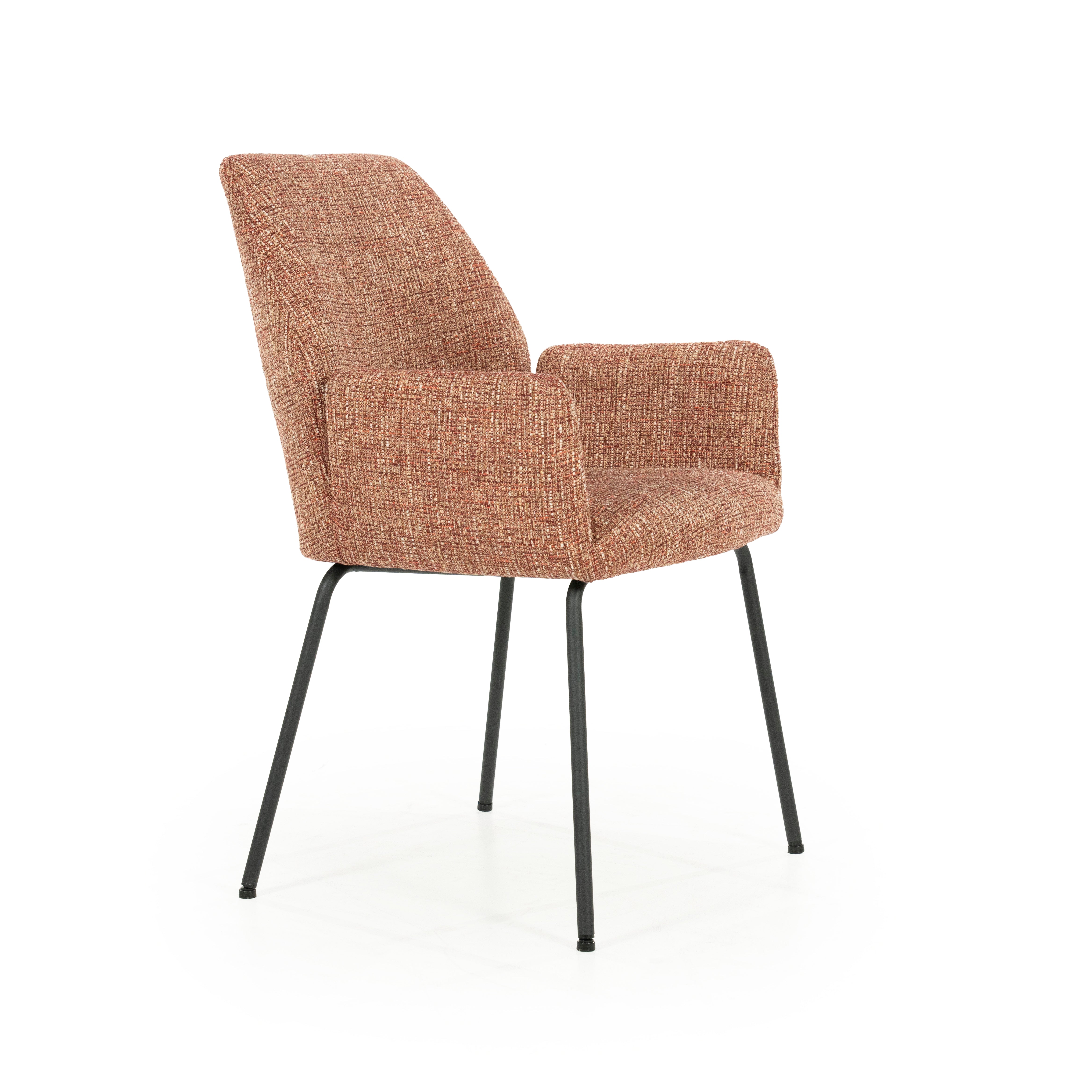 Stuhl INDY Terrakotta mit schwarzem Gestell
