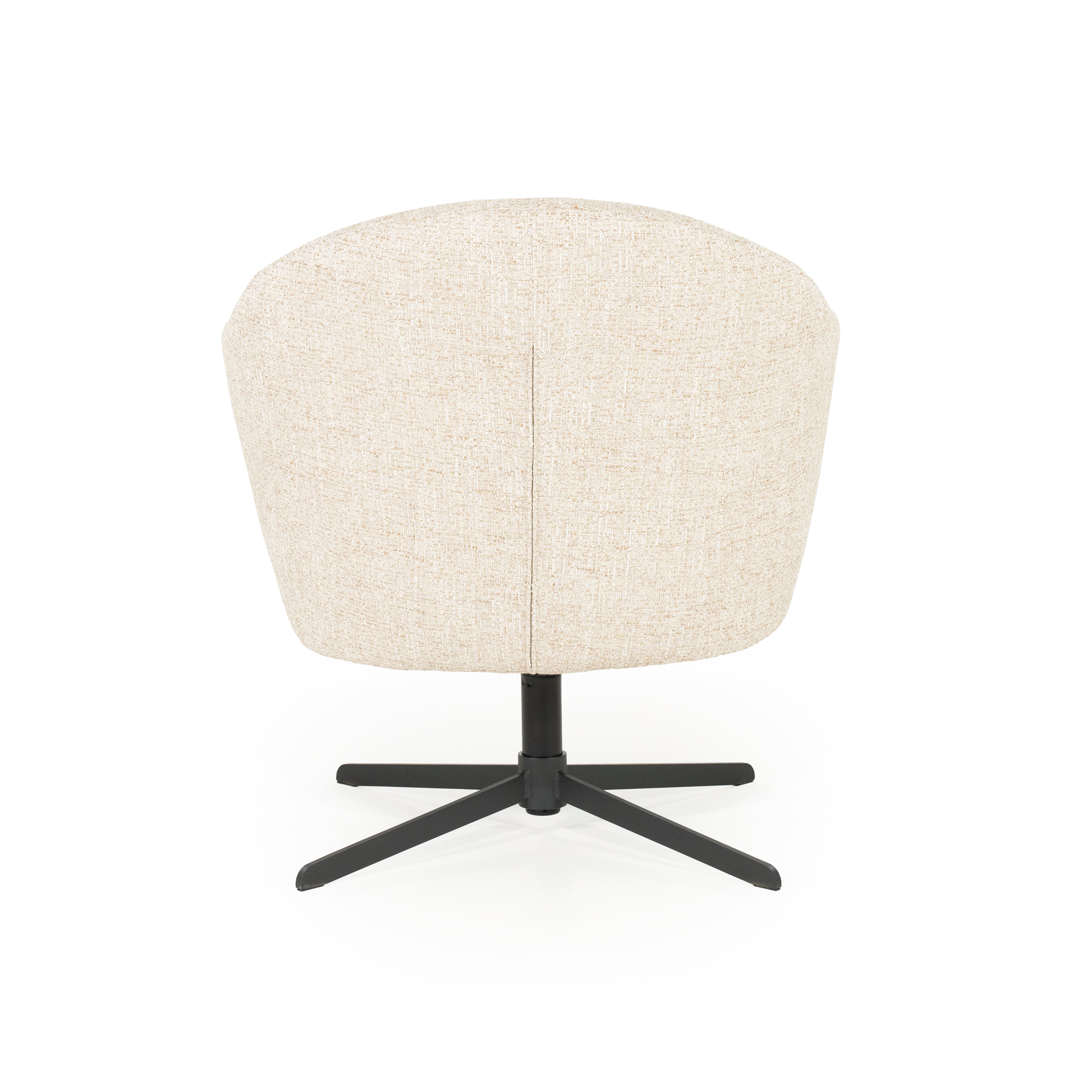 CONNOR light beige swivel armchair with black base