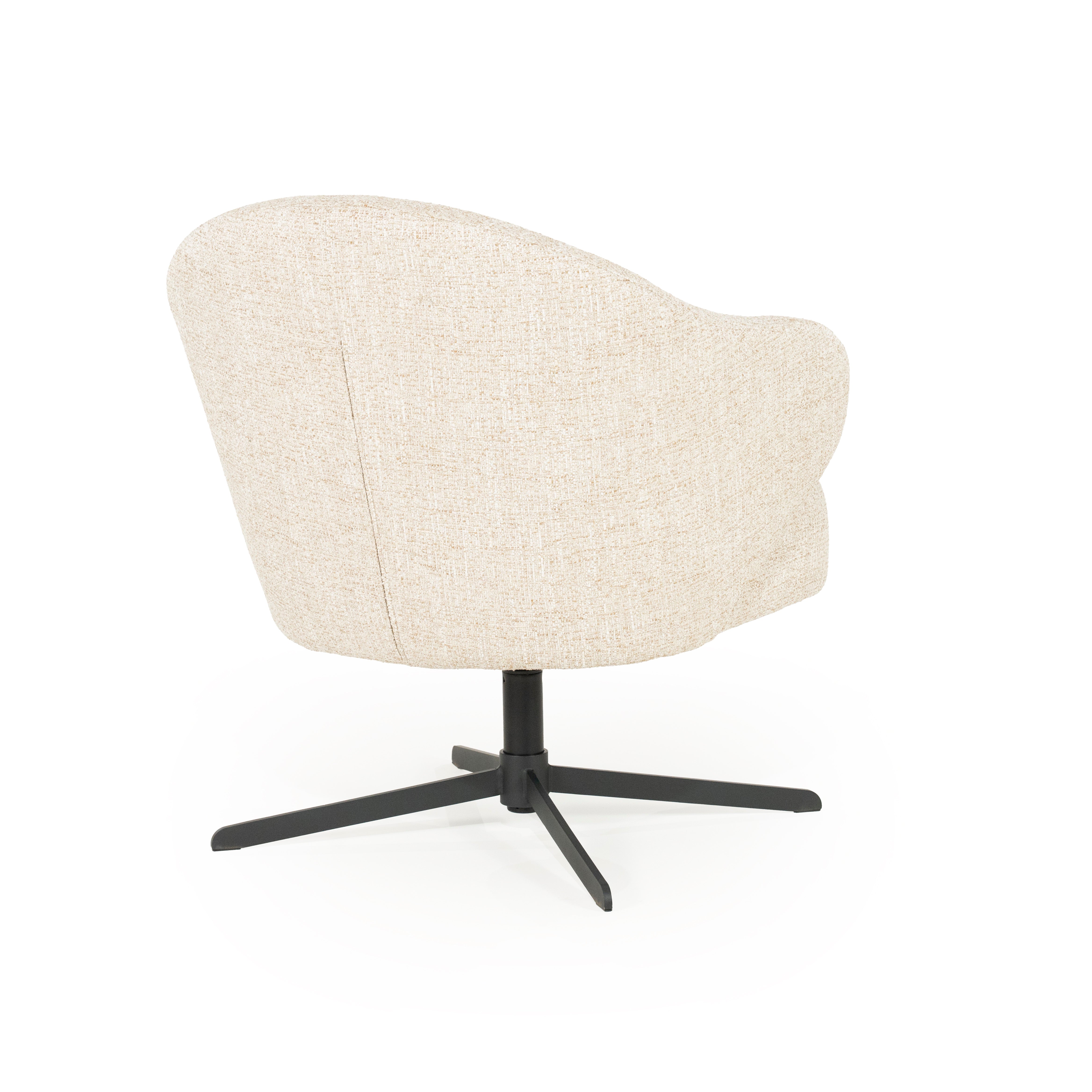 CONNOR light beige swivel armchair with black base