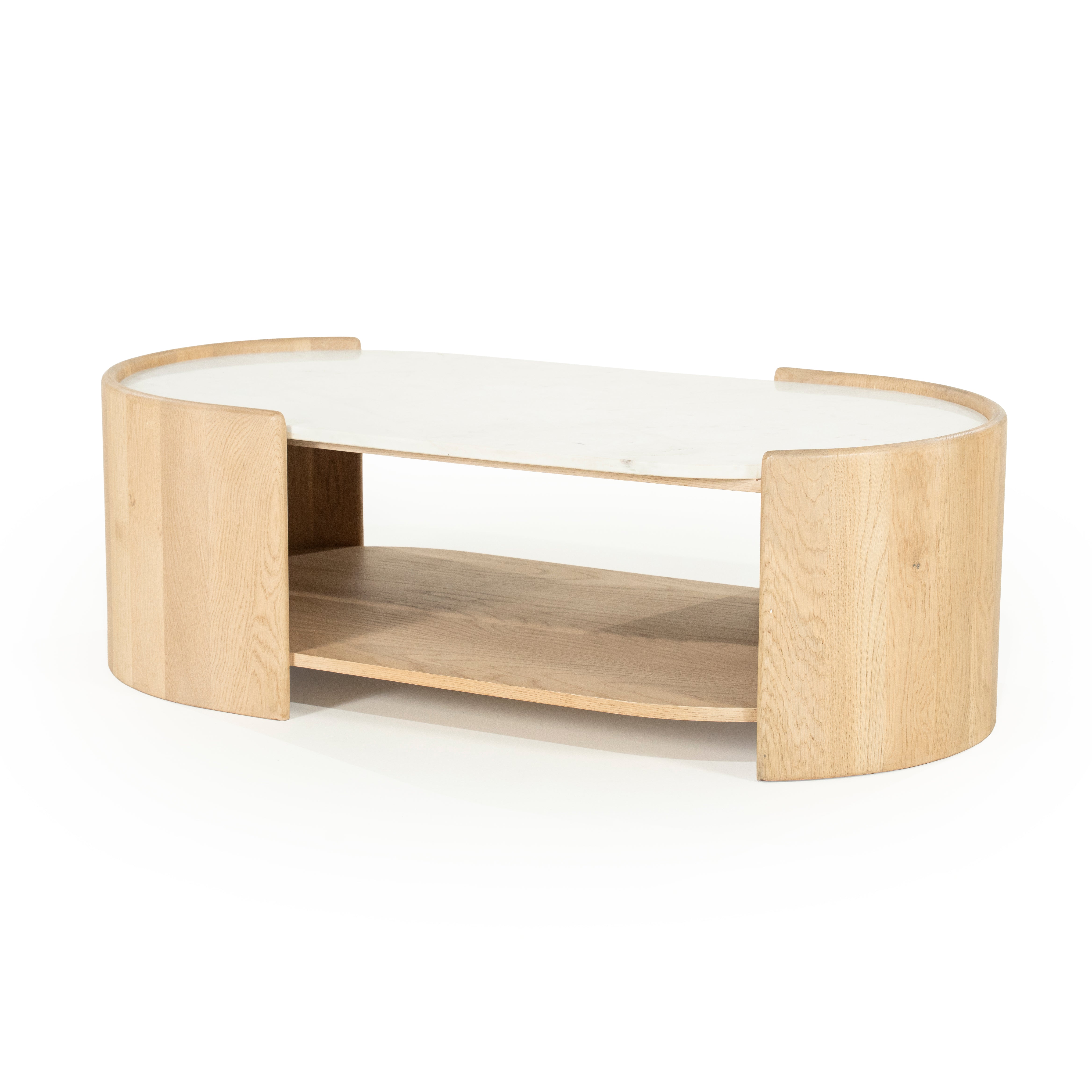 Coffee table DON oak wood with marble top