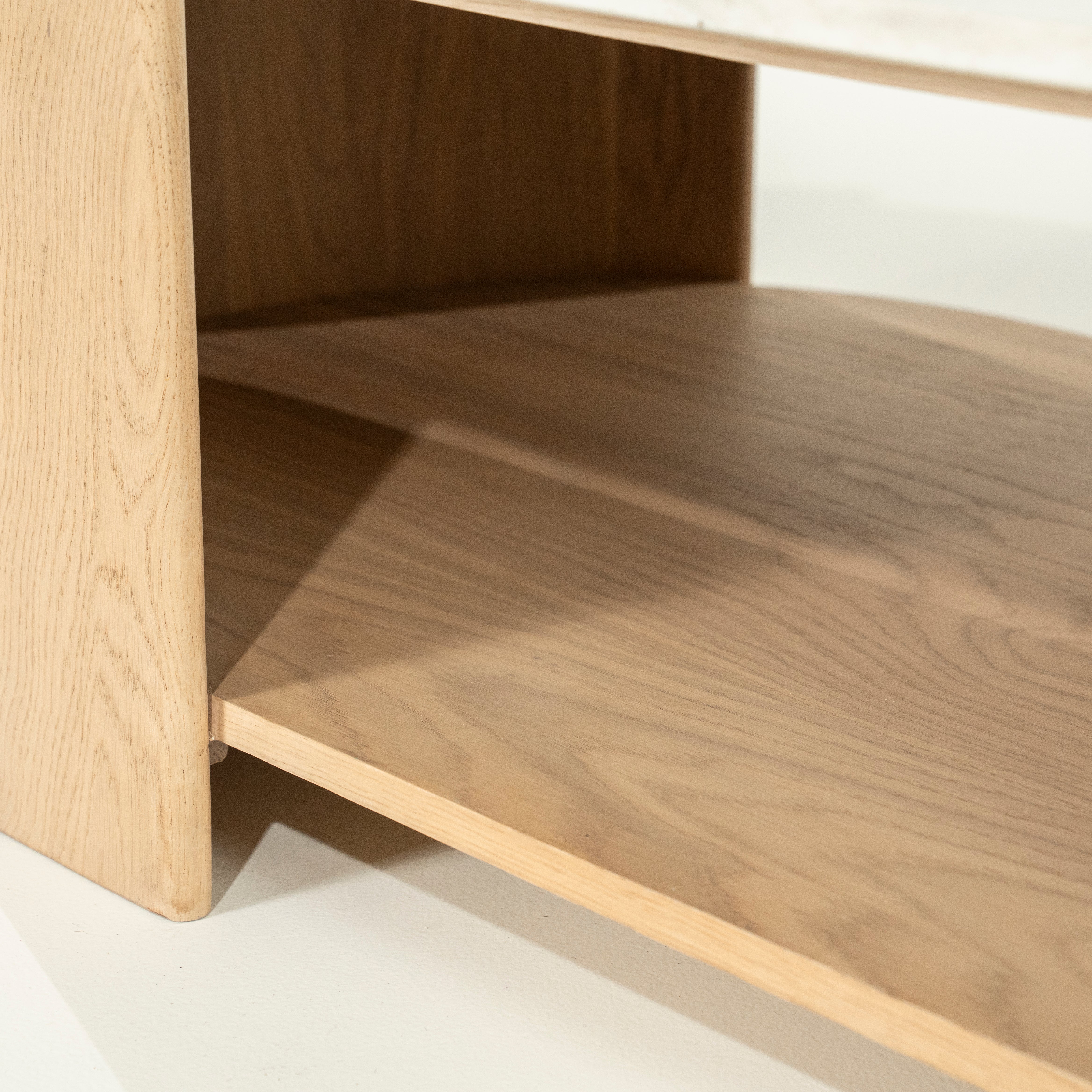 Coffee table DON oak wood with marble top