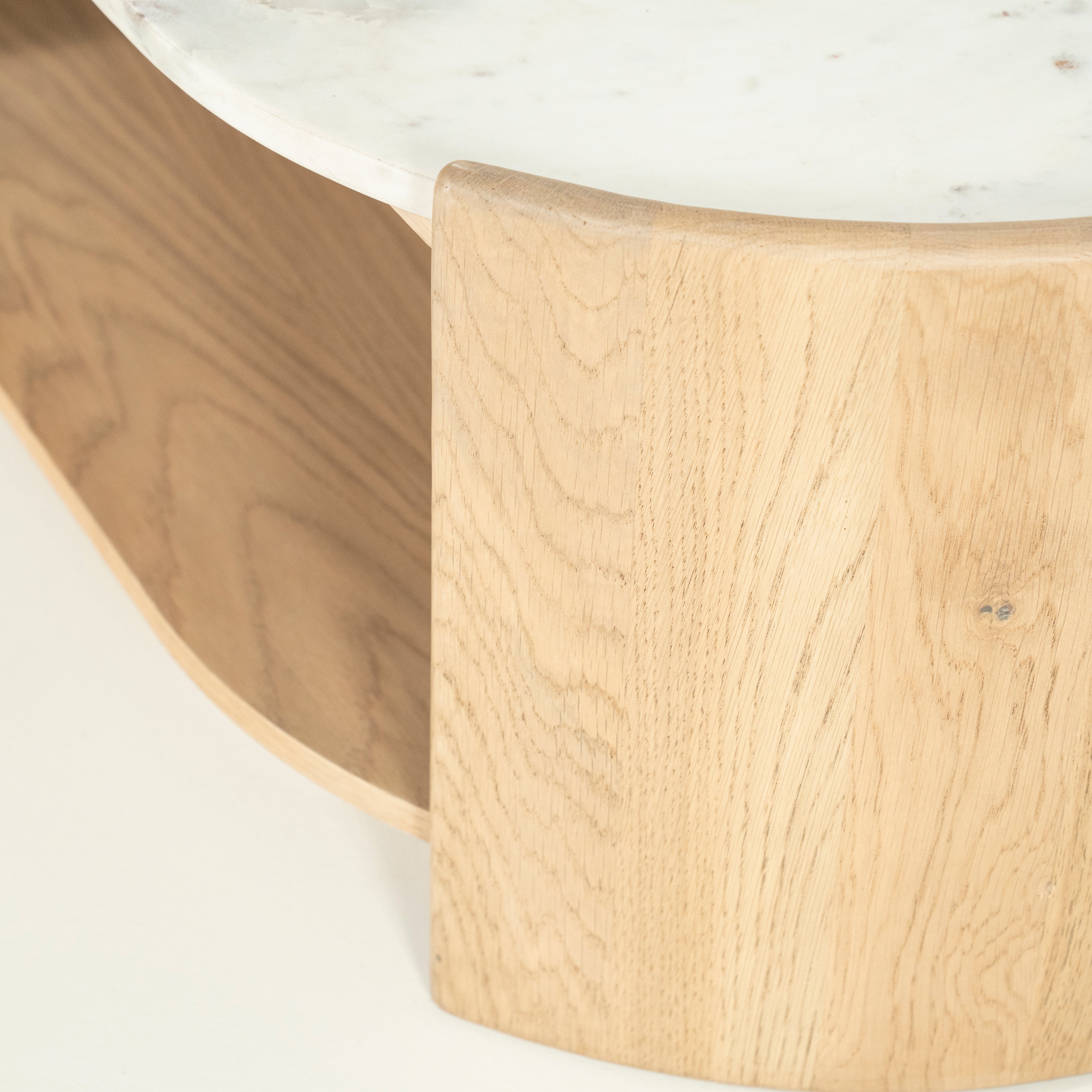 Coffee table DON oak wood with marble top