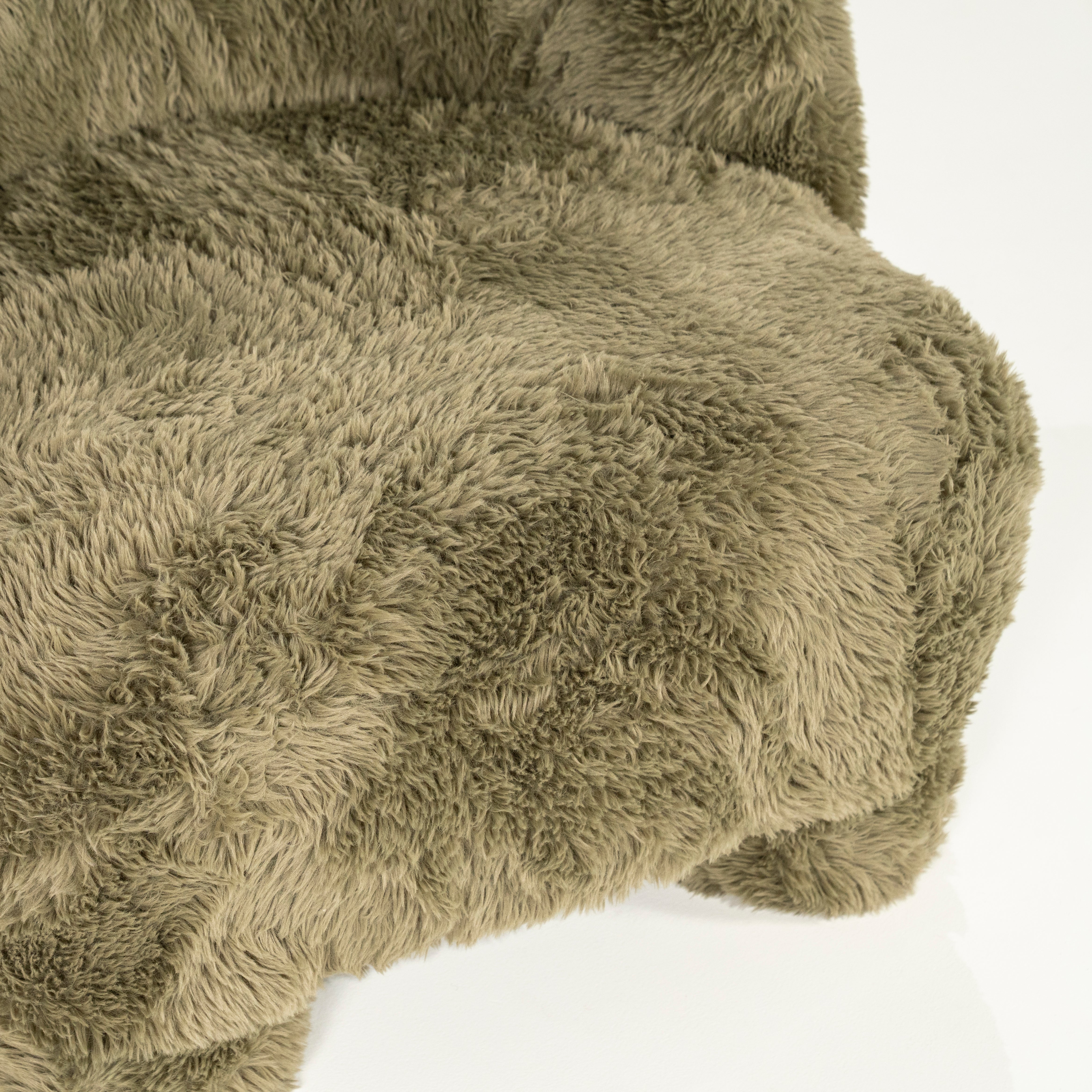 SAMSON green furry armchair