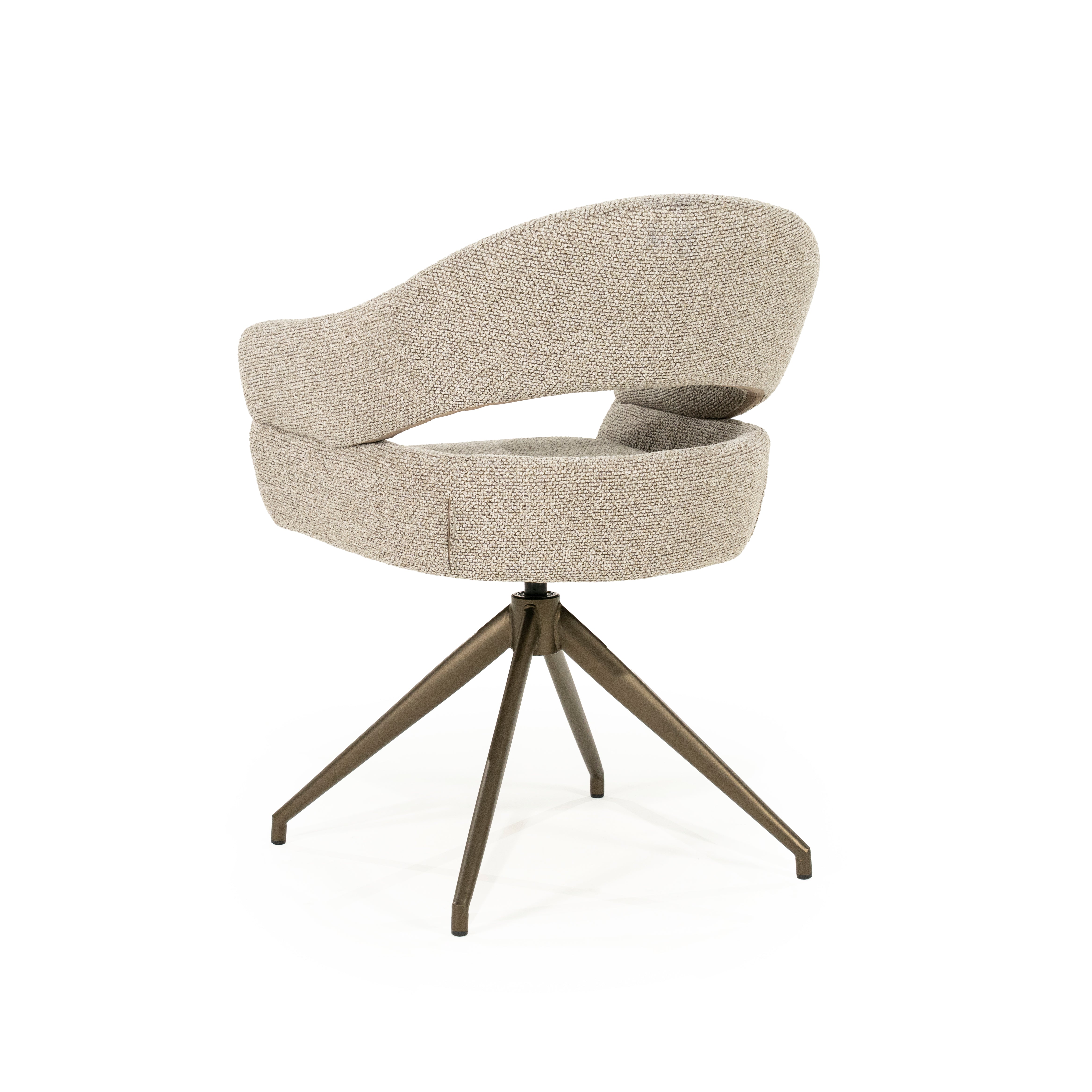 Drehstuhl HAILEY taupe mit dunkelbraunem Fußteil