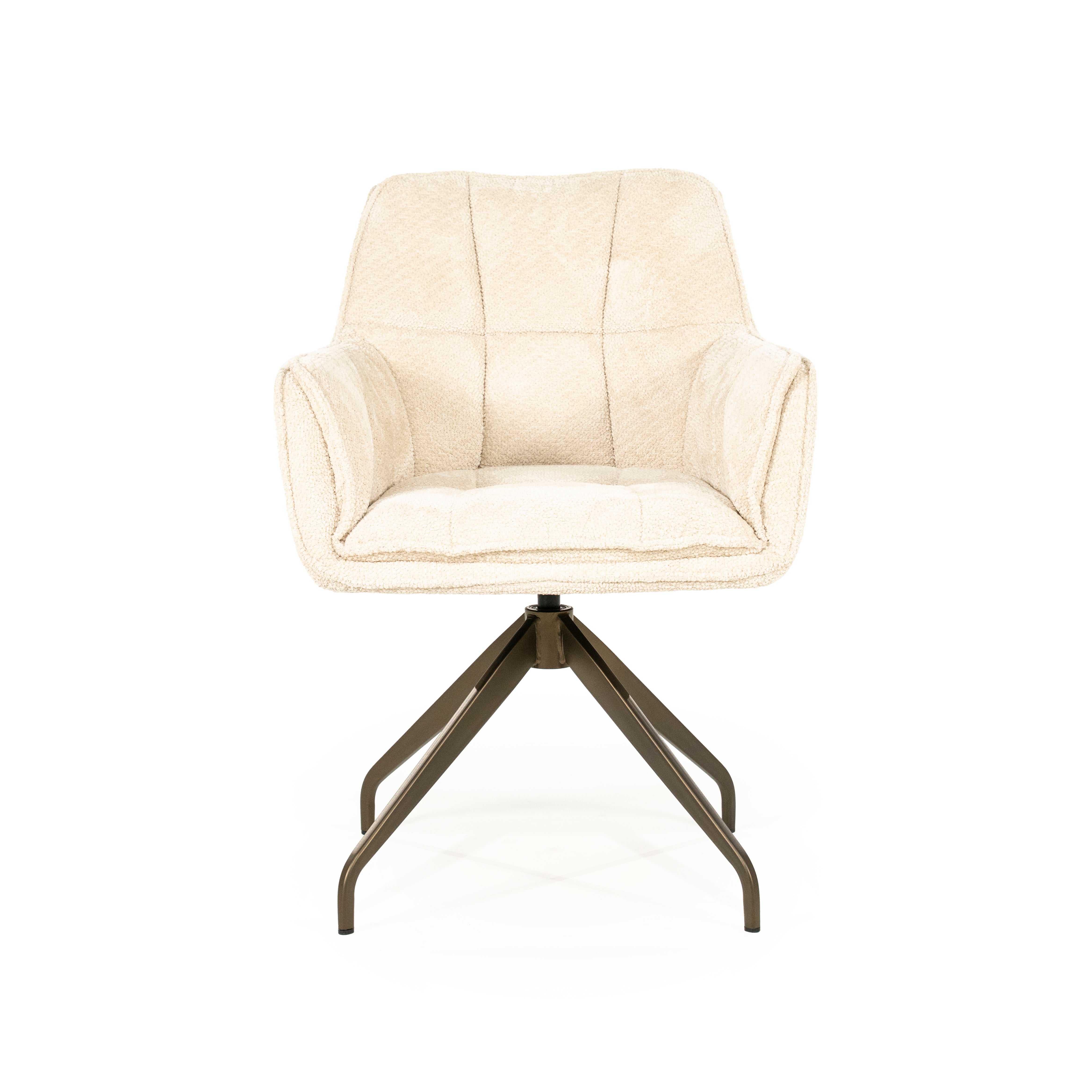 HUGO swivel chair beige with dark brown base