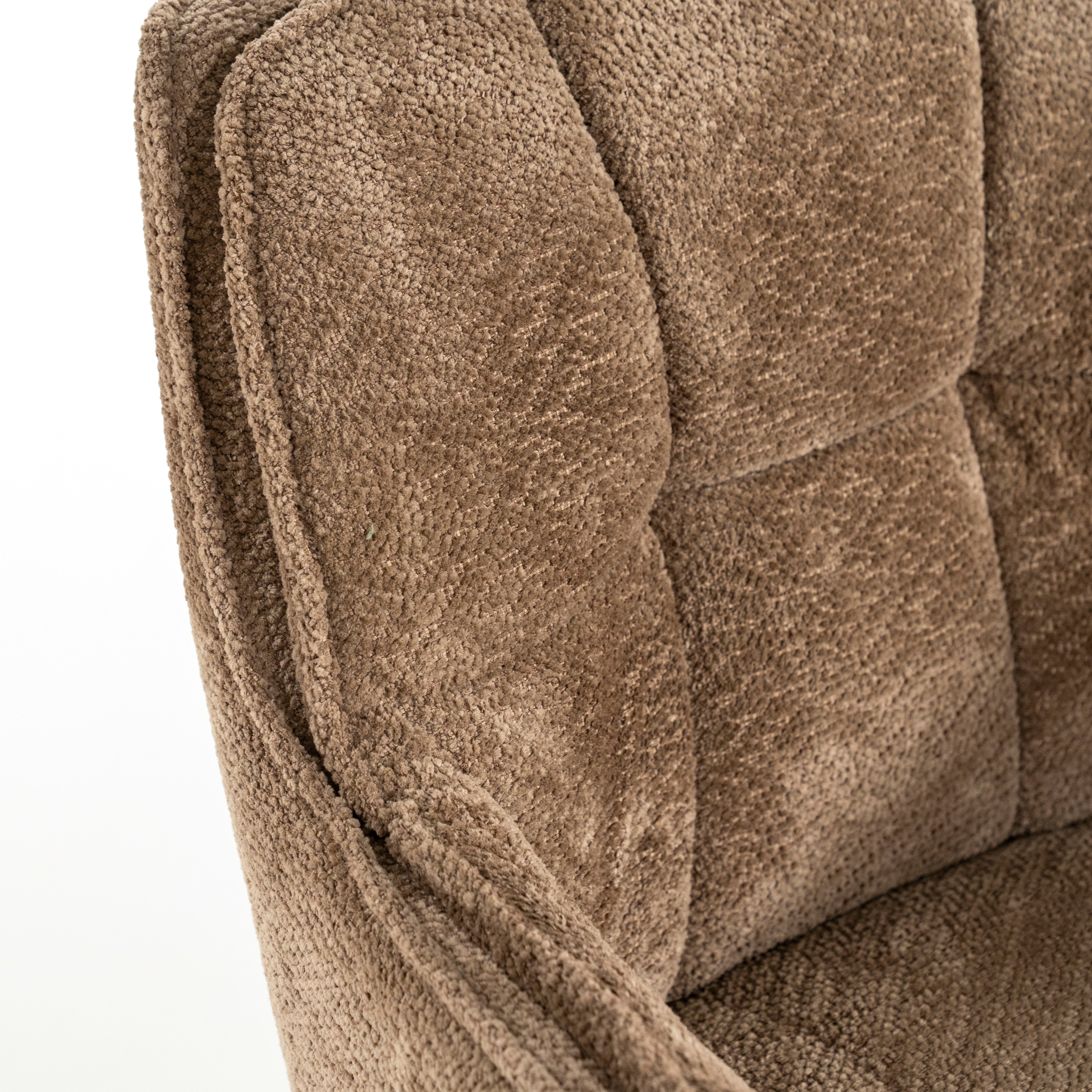 HUGO taupe swivel chair with dark brown base