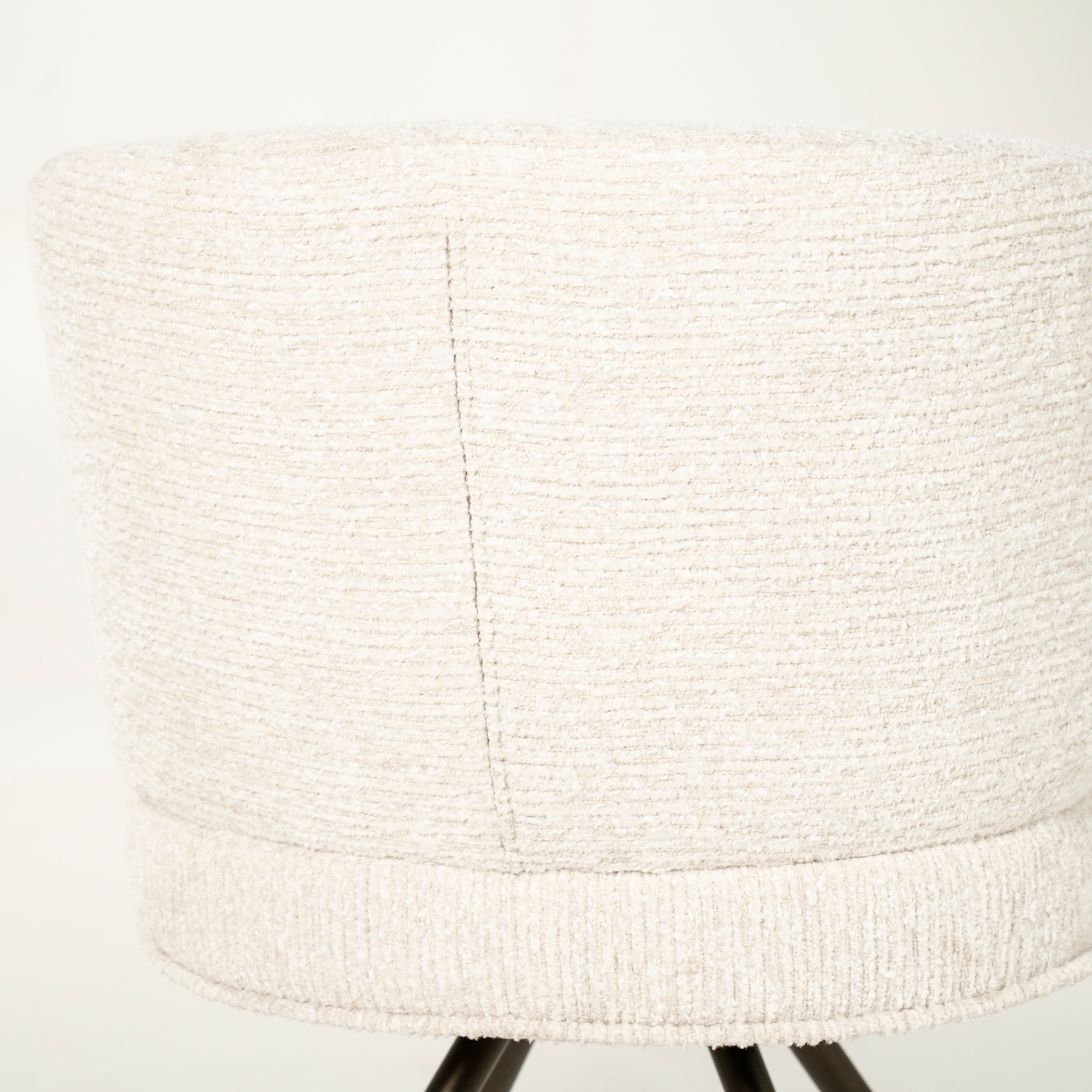 JAYSON Beige Swivel Chair with Dark Brown Base