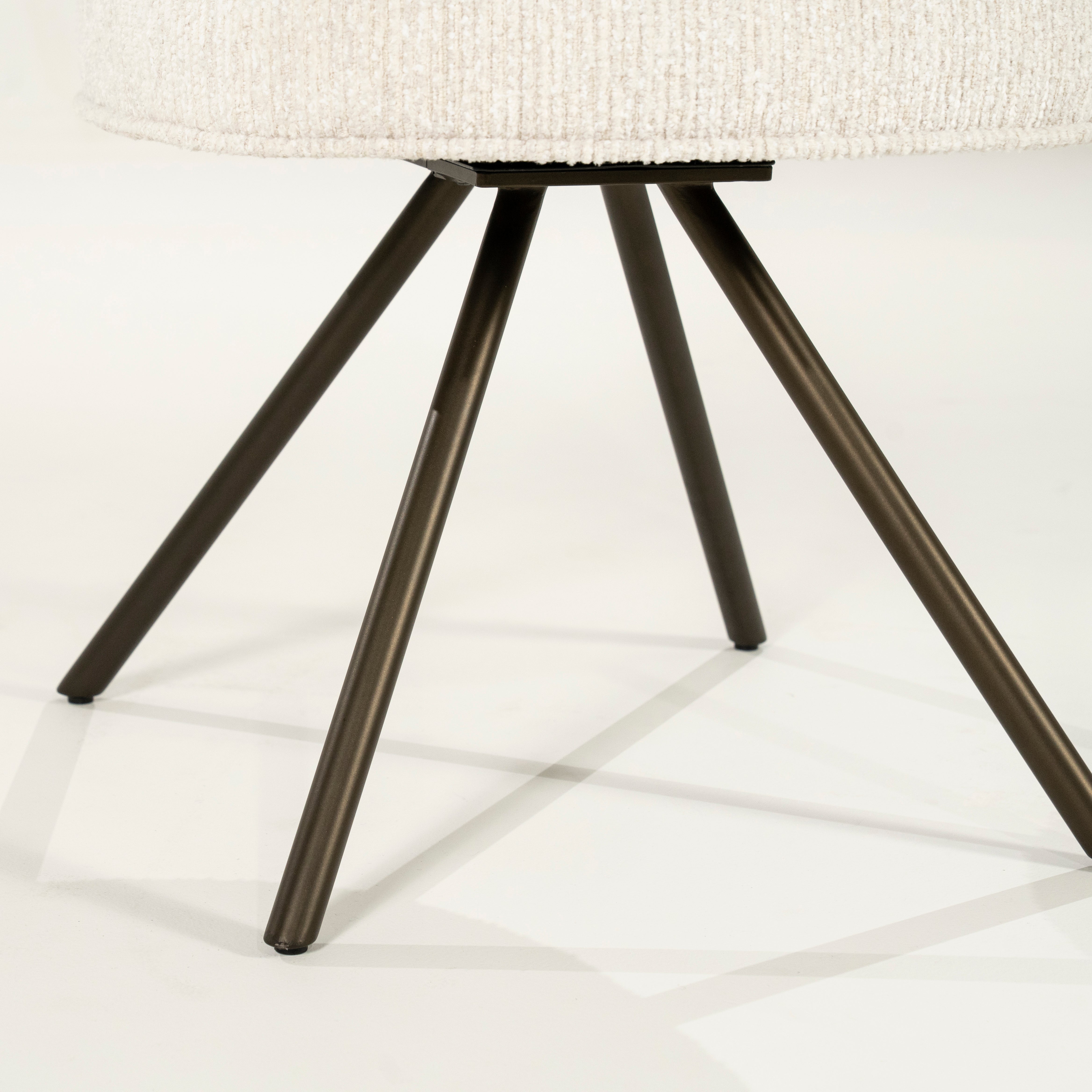 JAYSON Beige Swivel Chair with Dark Brown Base