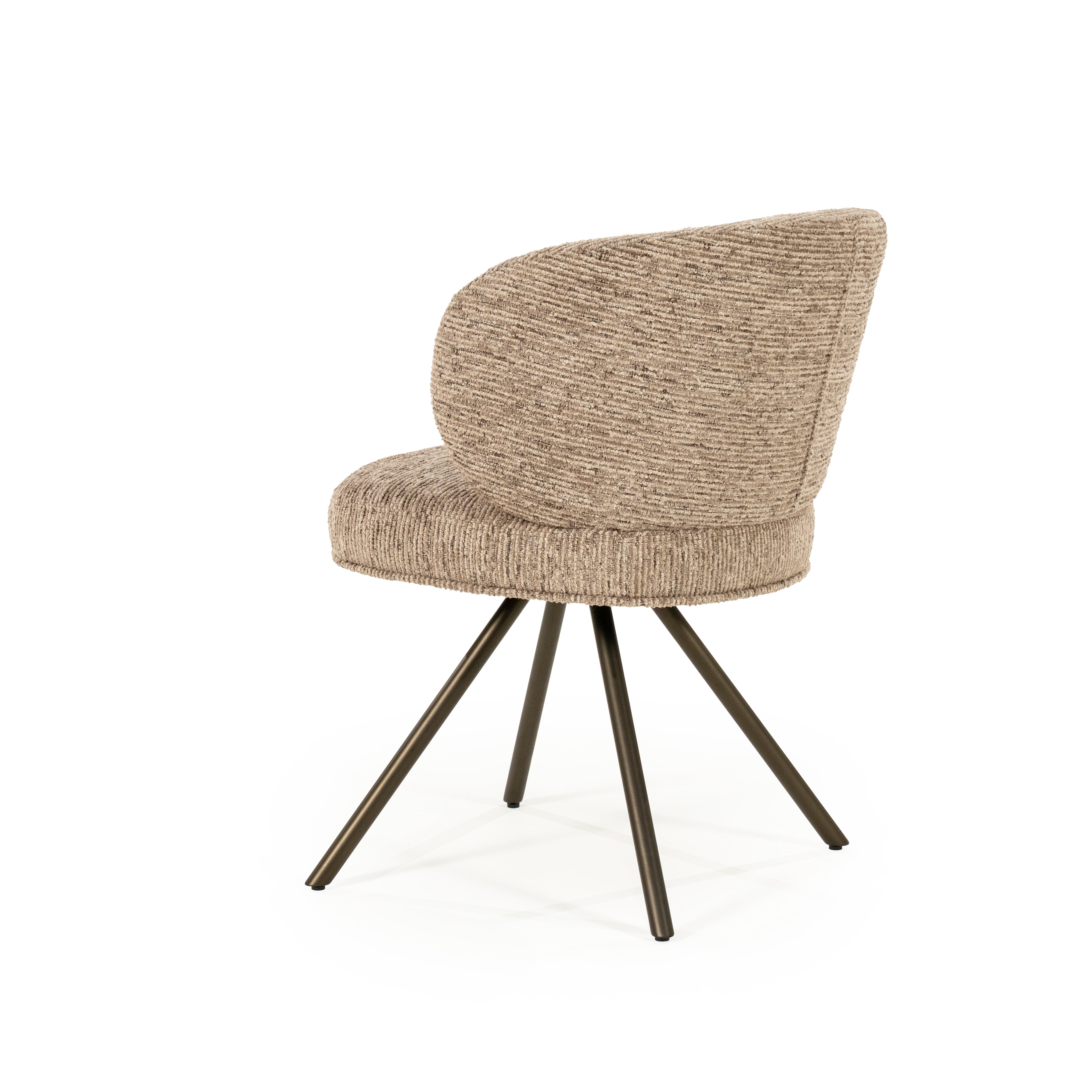 JAYSON swivel chair brown with dark brown base