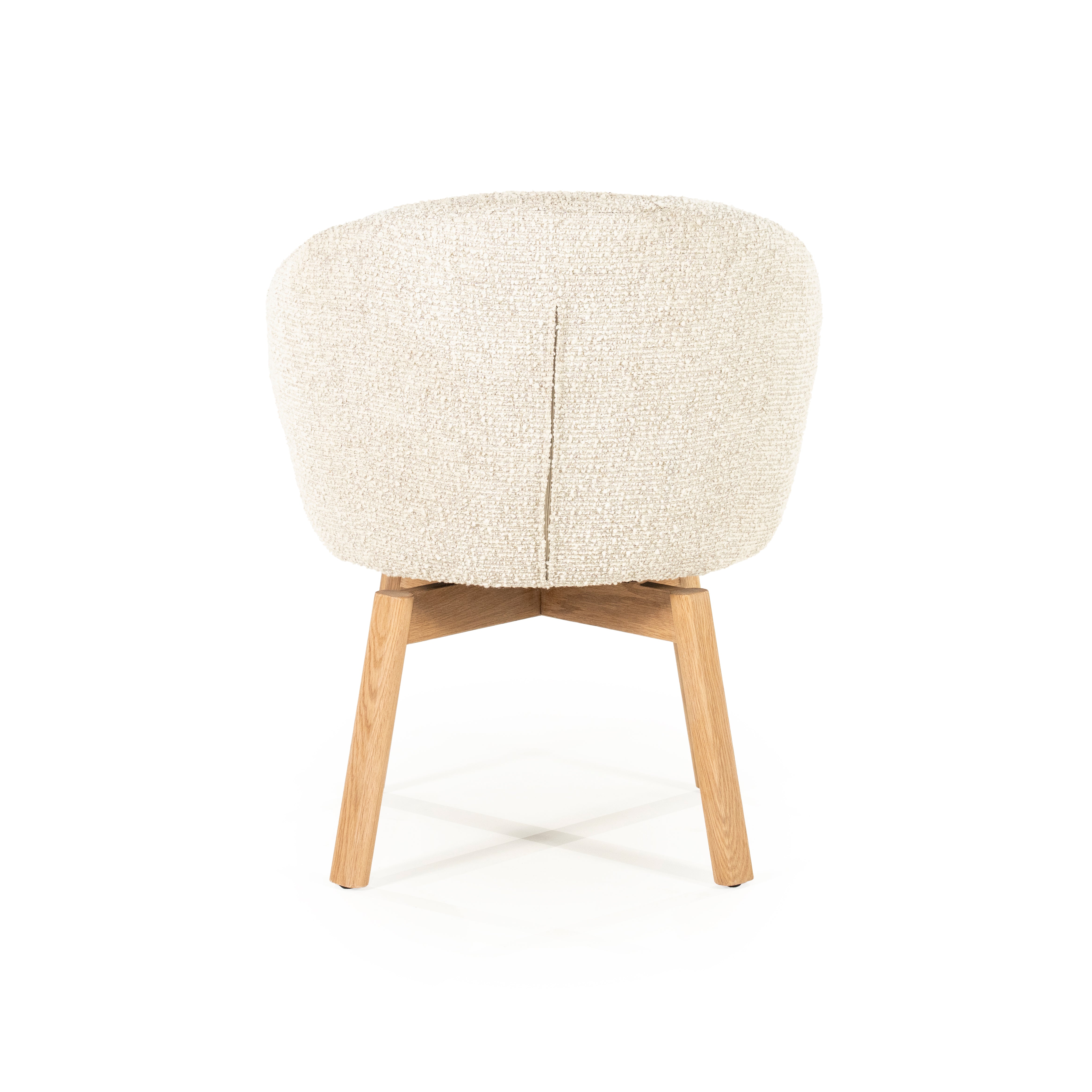 LIVIA cream swivel chair with wooden base