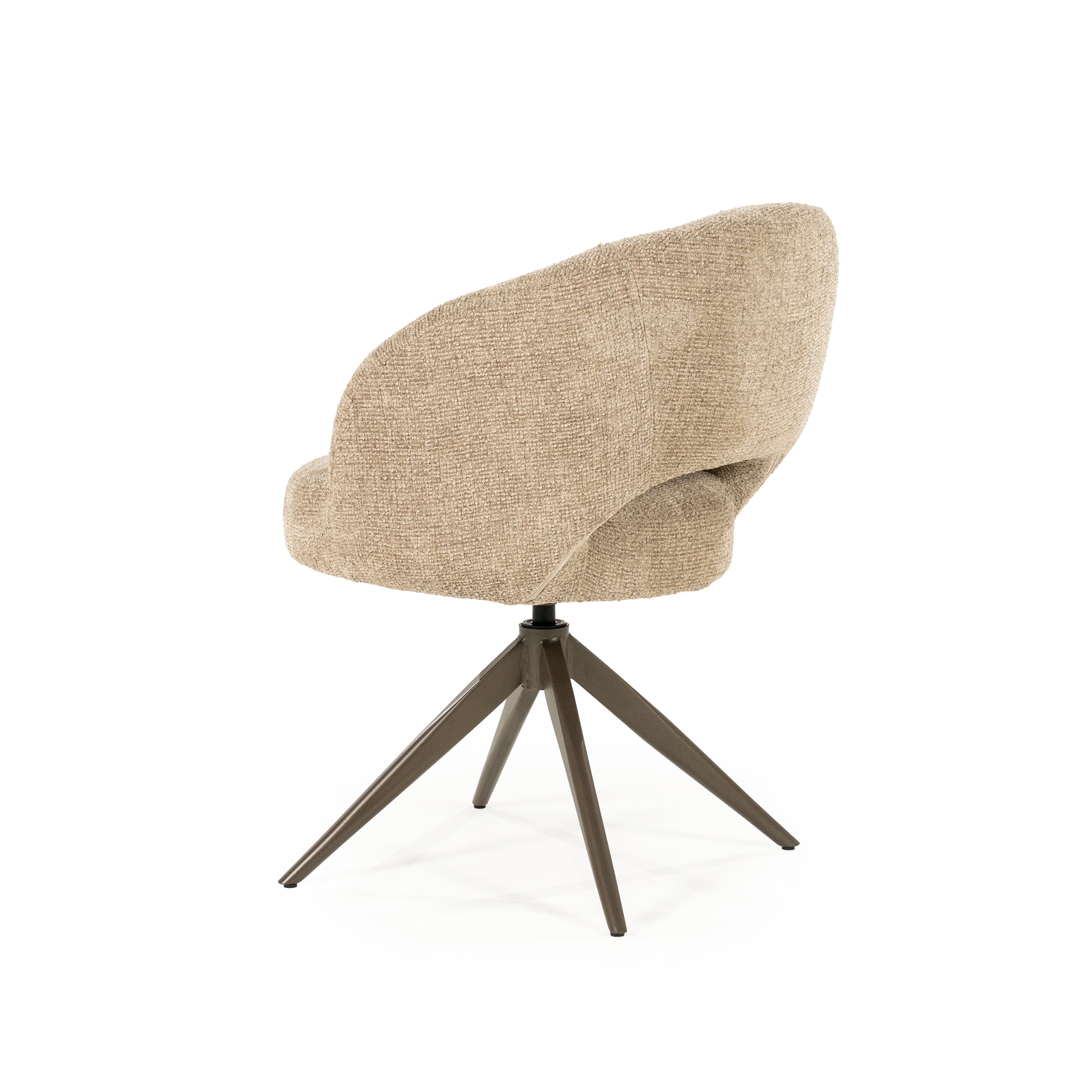 ALISSA taupe swivel chair with dark brown base