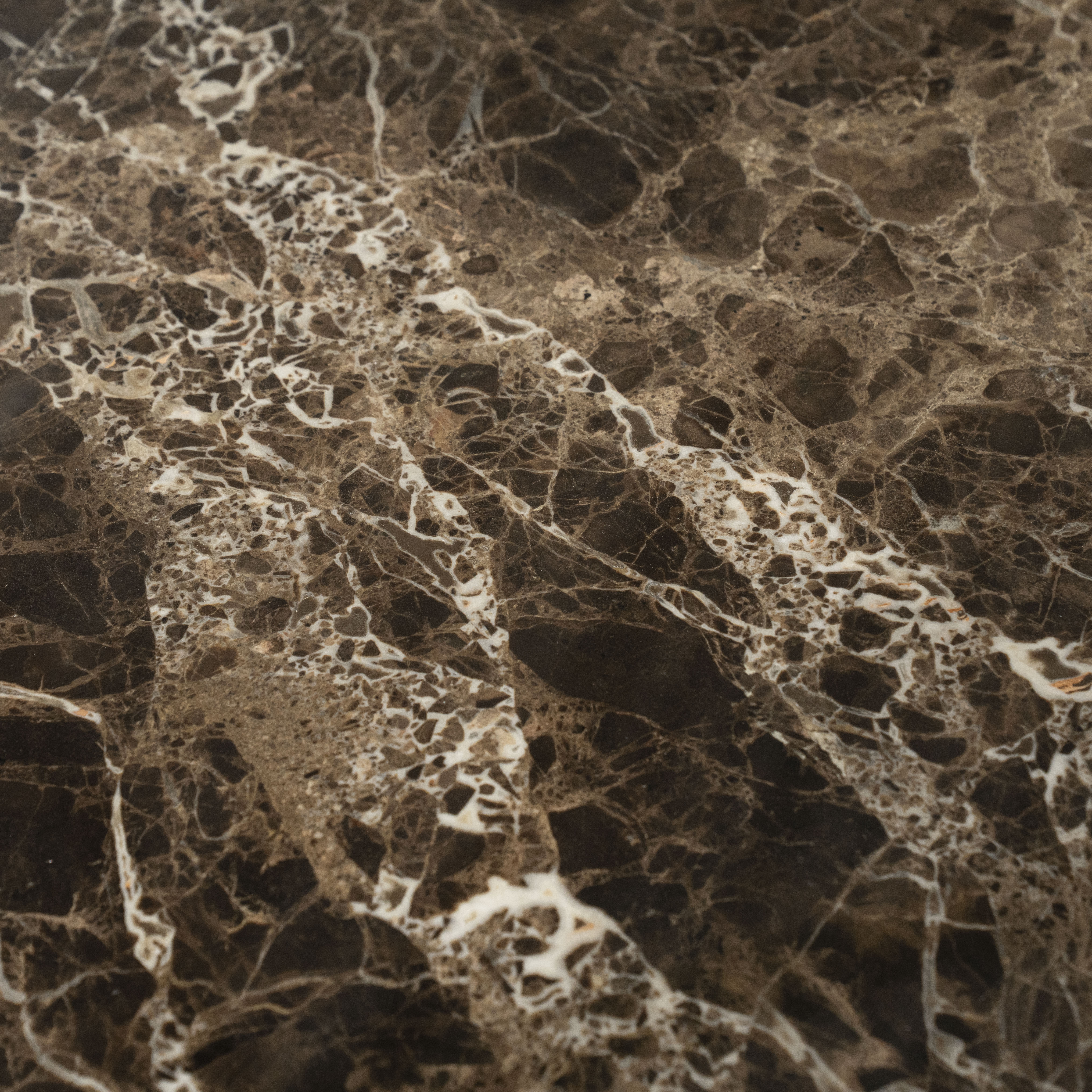 Tisch LANDO dunkelbraun Marmor mit Holzgestell