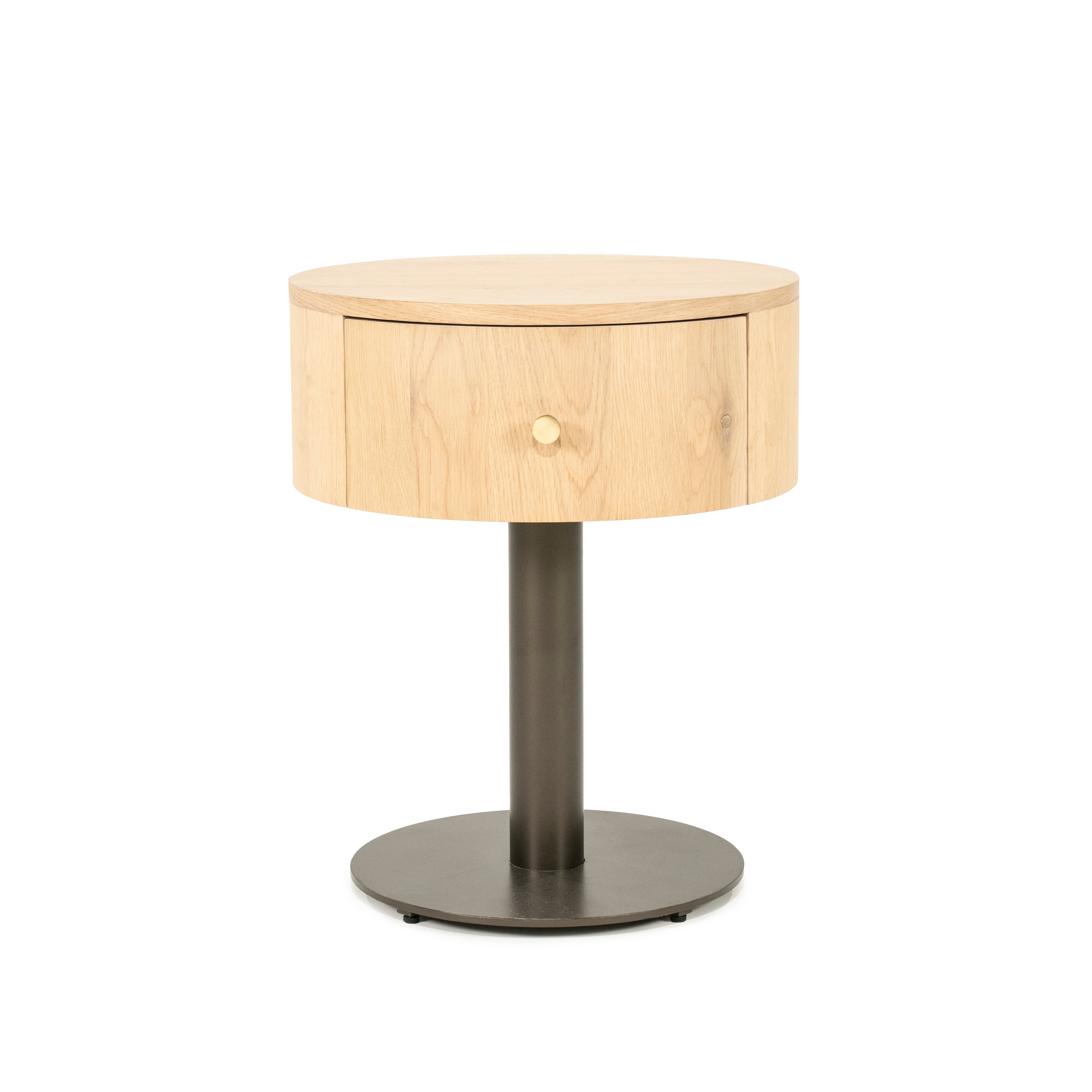 SKYE nightstand oak wood with metal base