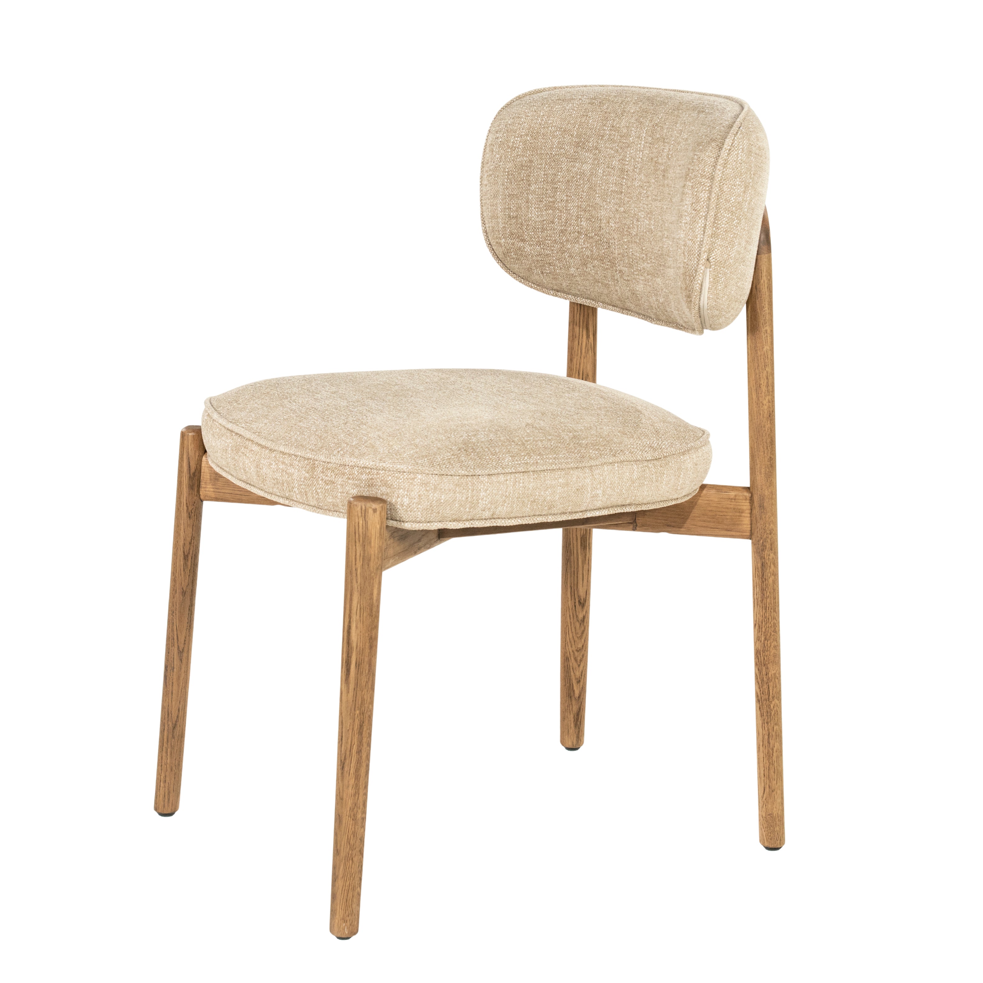 Stuhl RUNE in Beige mit Eichenbasis