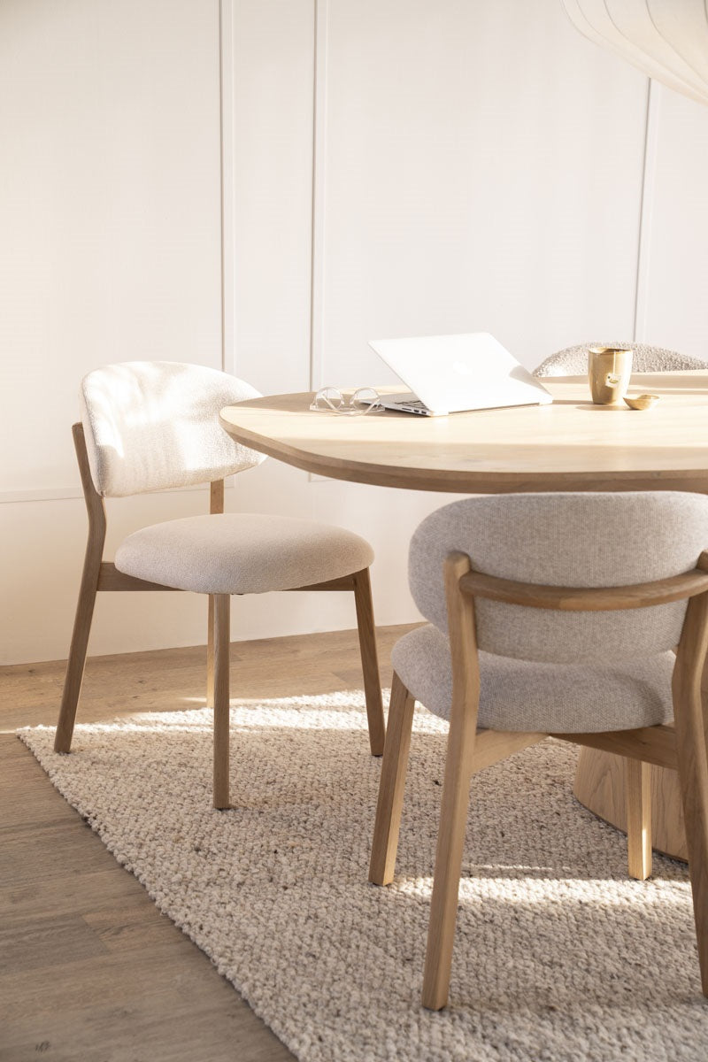 MIKKY Chair Beige with Oak Base