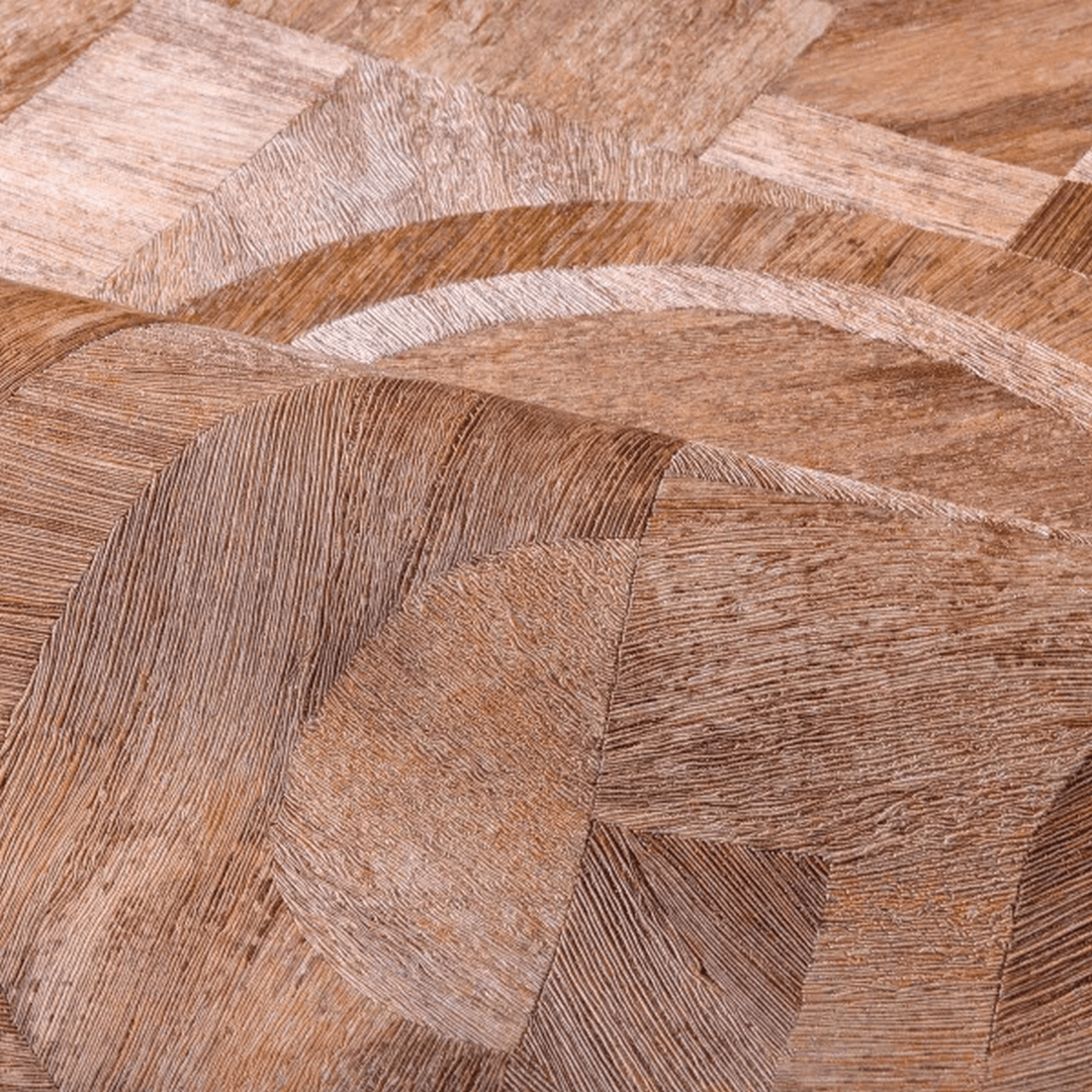 Wallpaper with a pattern inspired by the intarsia technique INTARSIA - TERRE DE SIENNE copper