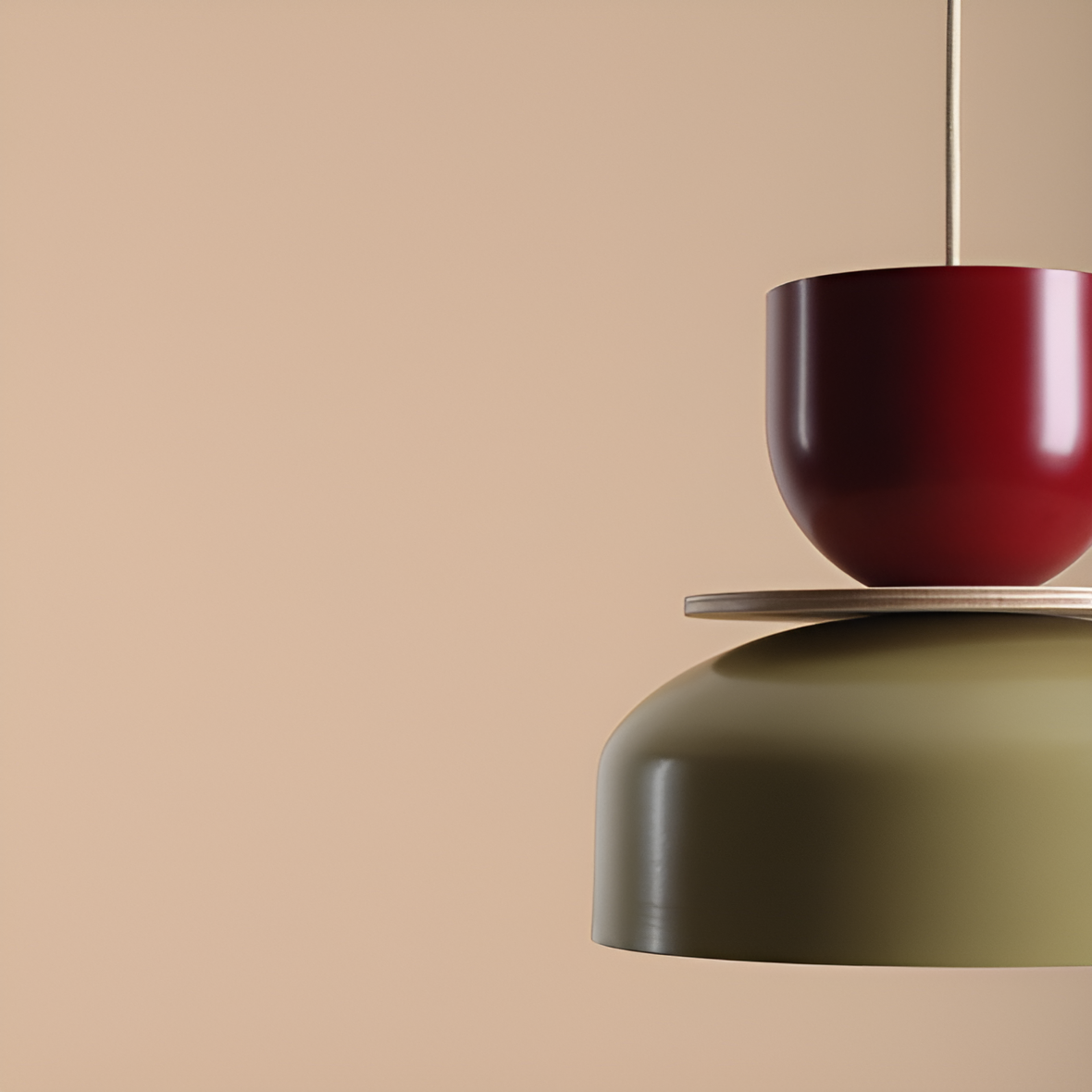 Hanging lamp for burgundy with pistachio