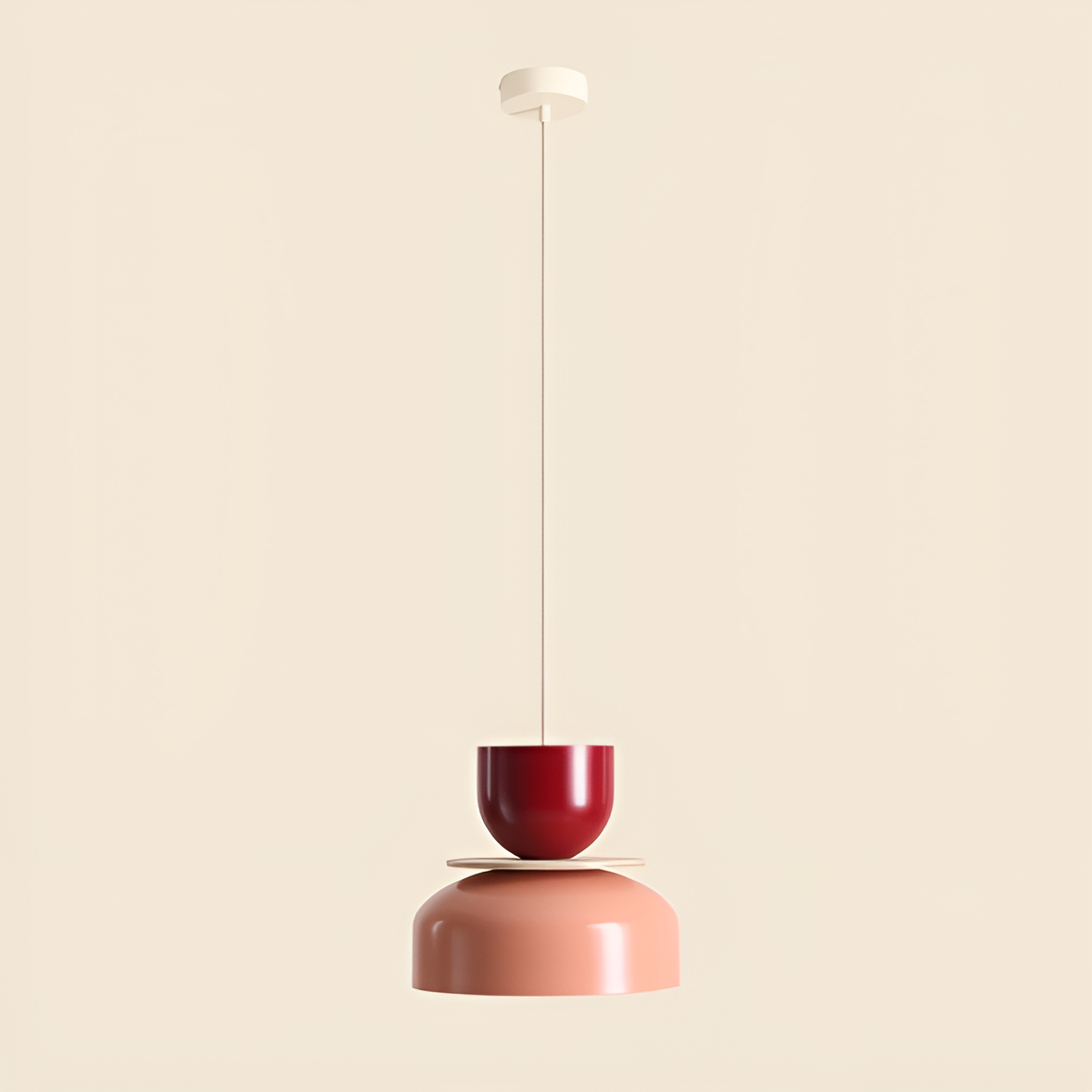 Hanging lamp for burgundy with coral