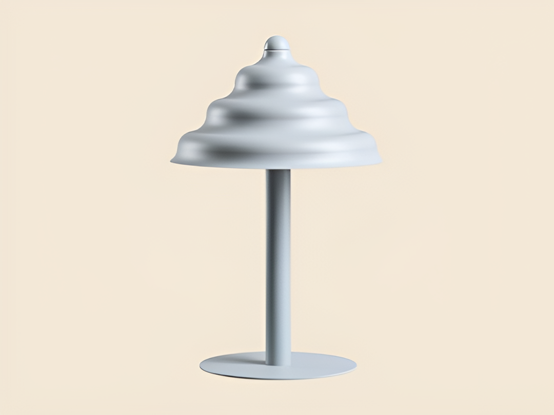 Gray wave table lamp