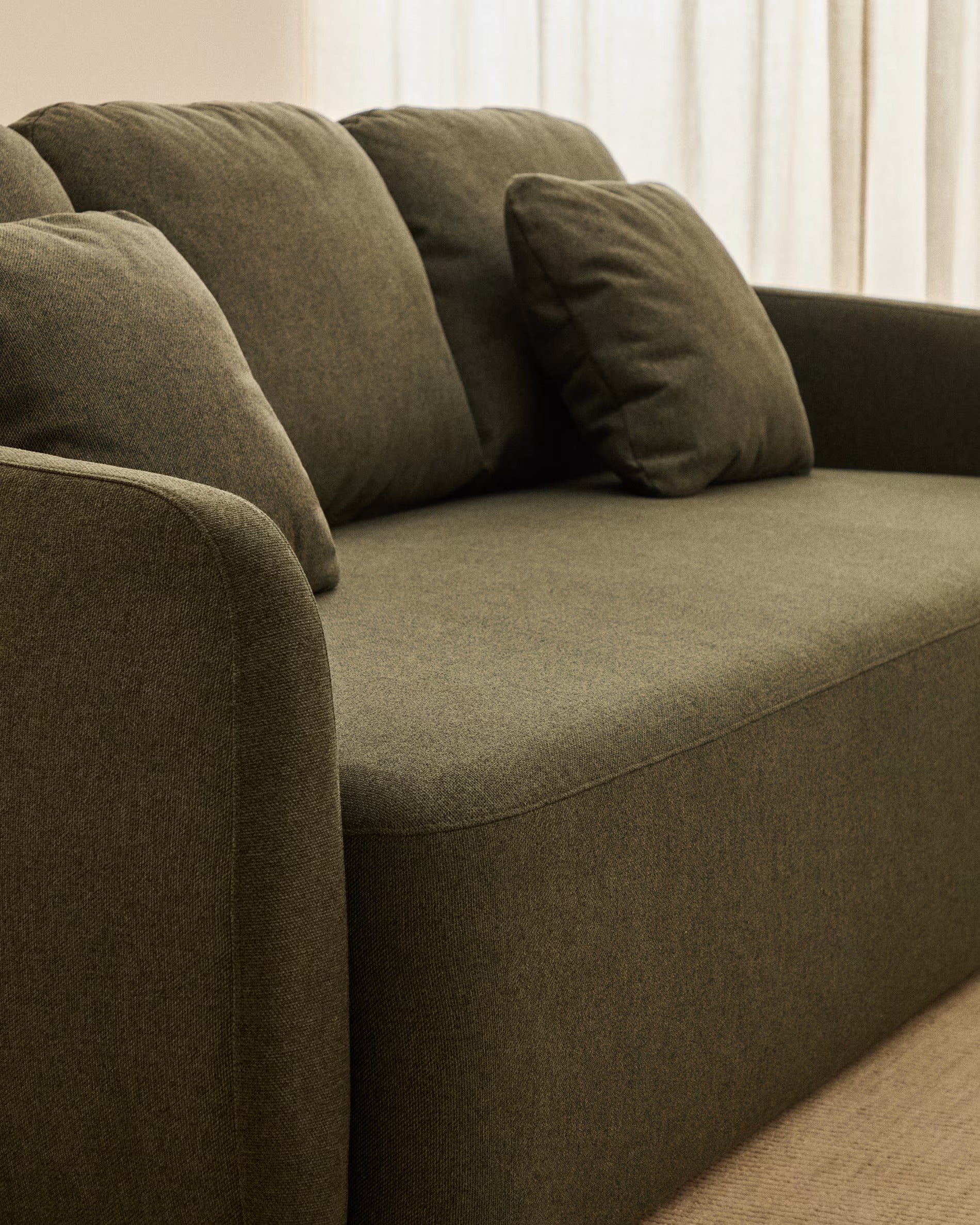 3-seater sofa with sleeping function LAIRA dark green