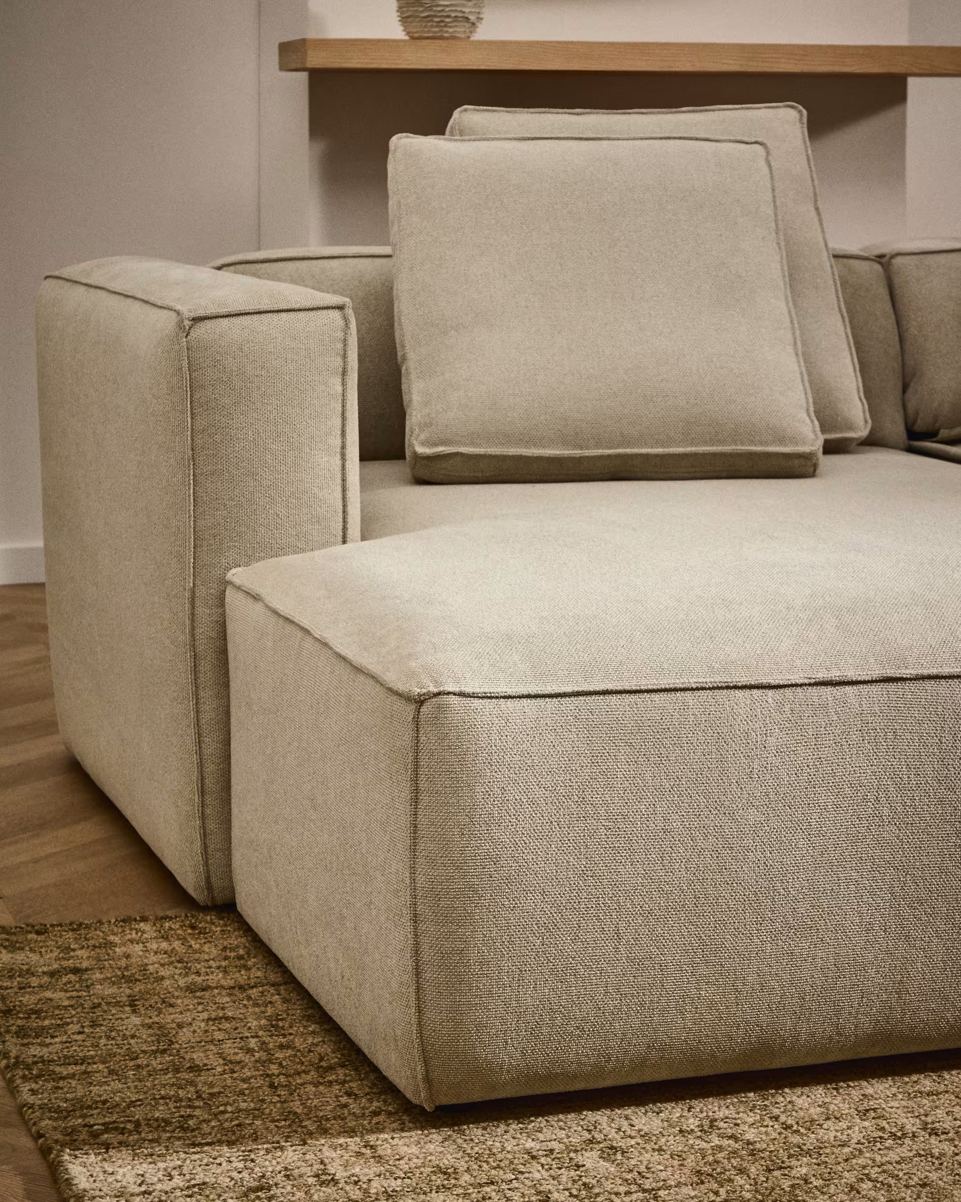 Left-facing 3-seater sofa bed MARELA beige