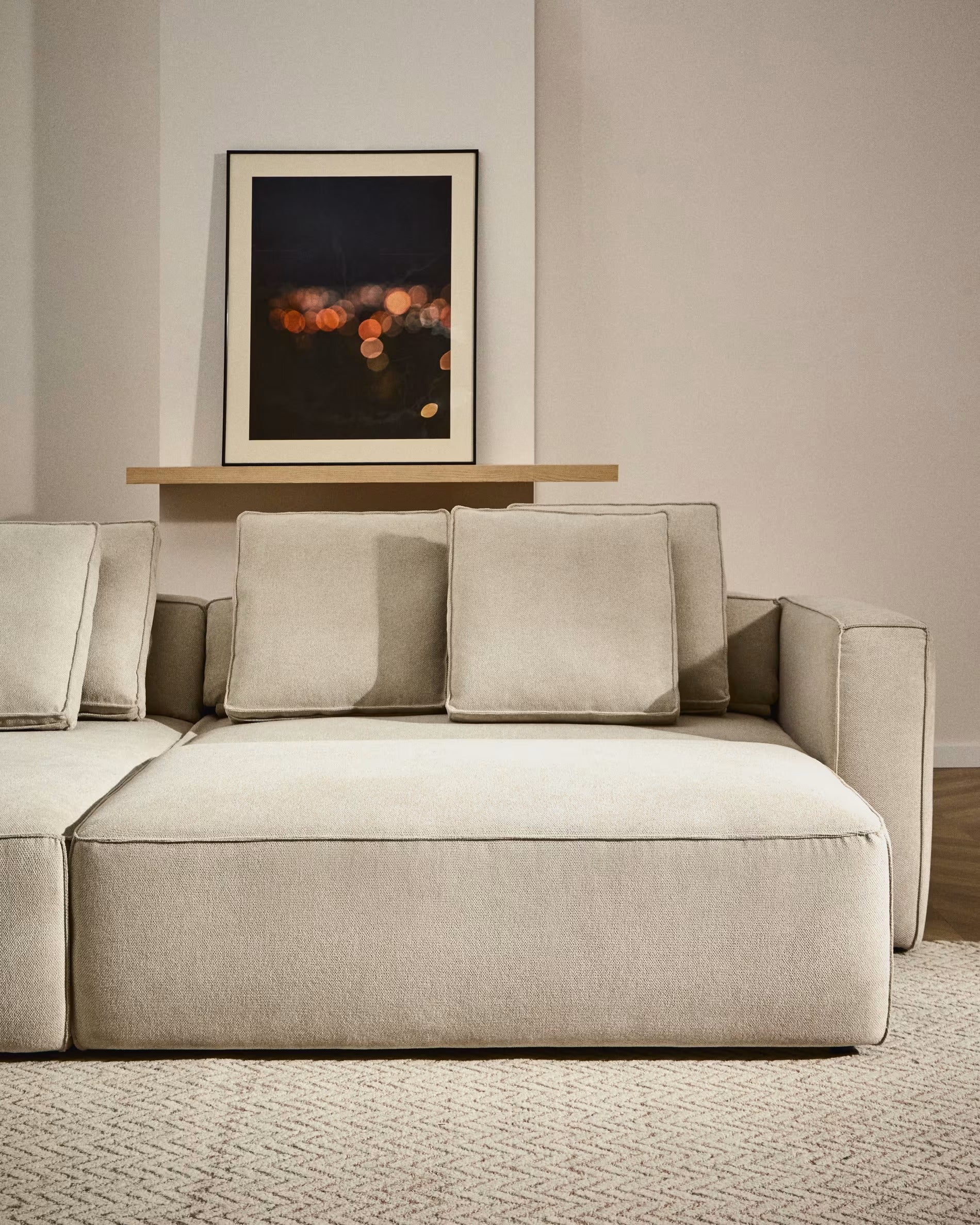 Left-facing 3-seater sofa bed MARELA beige