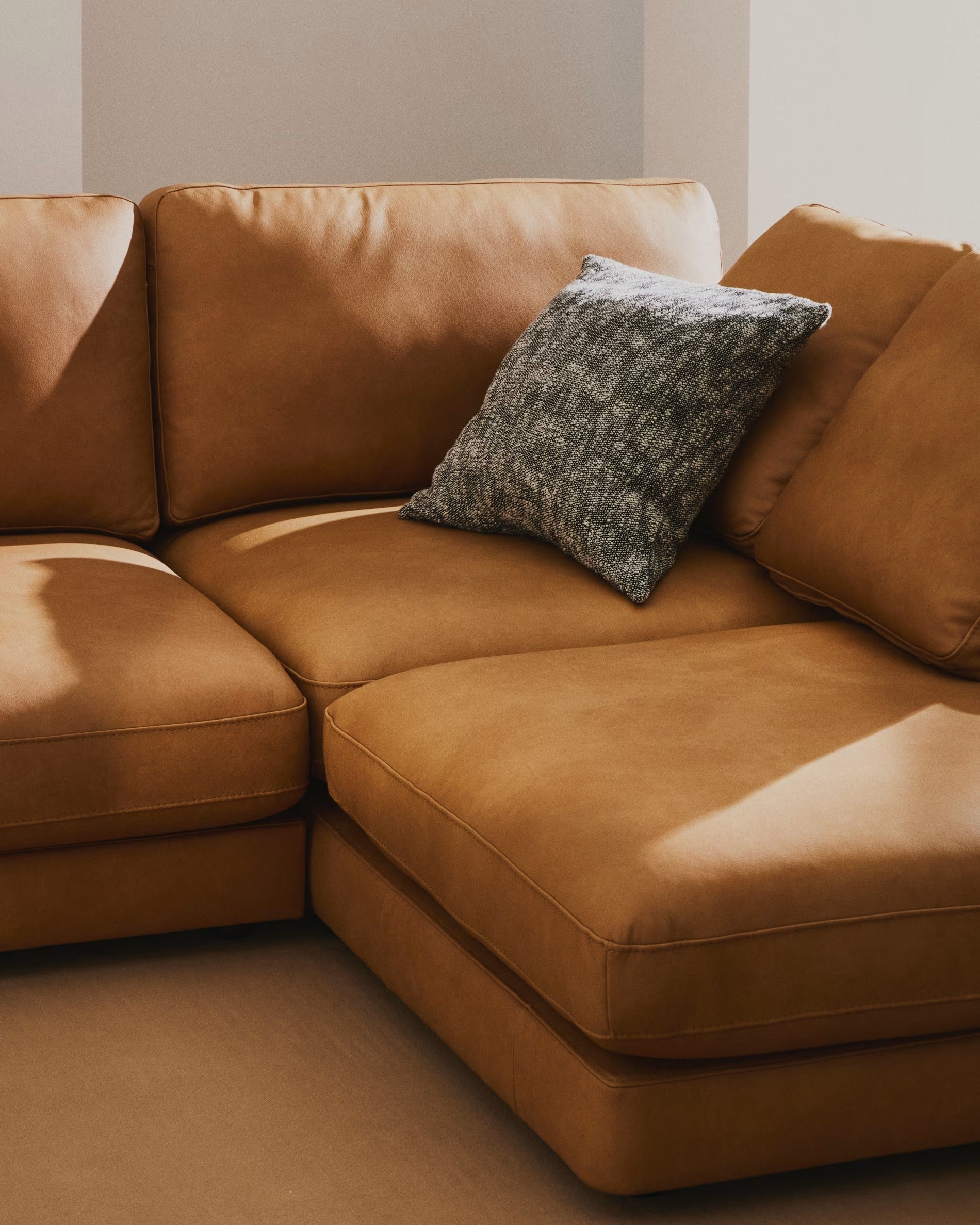 4-seater right-facing corner sofa GALA natural leather