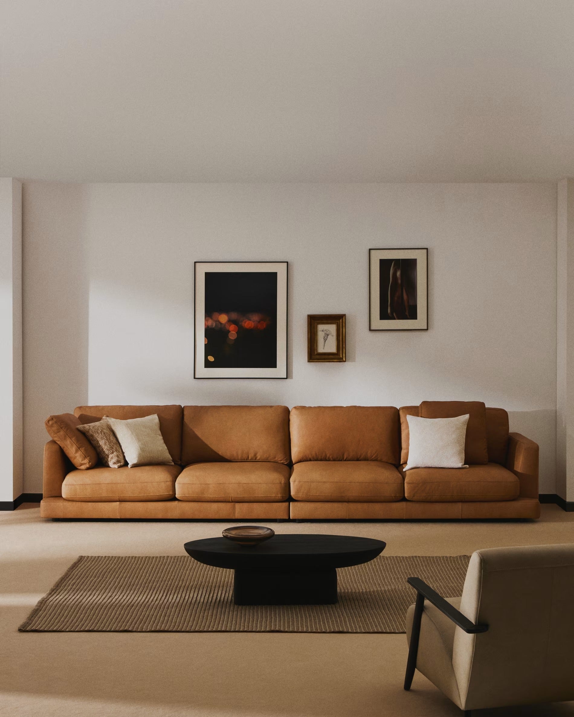 6-seater GALA sofa natural leather