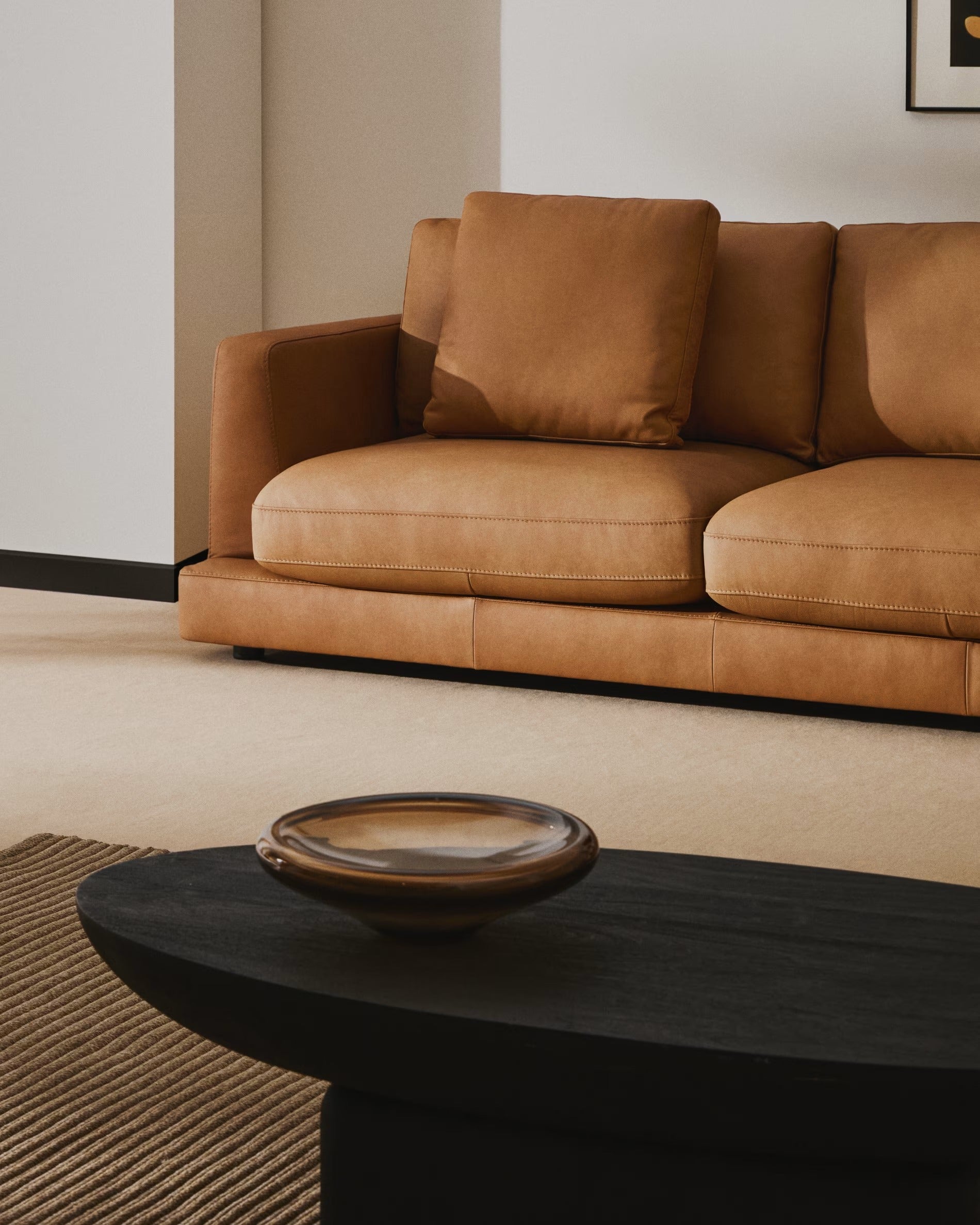 6-seater GALA sofa natural leather