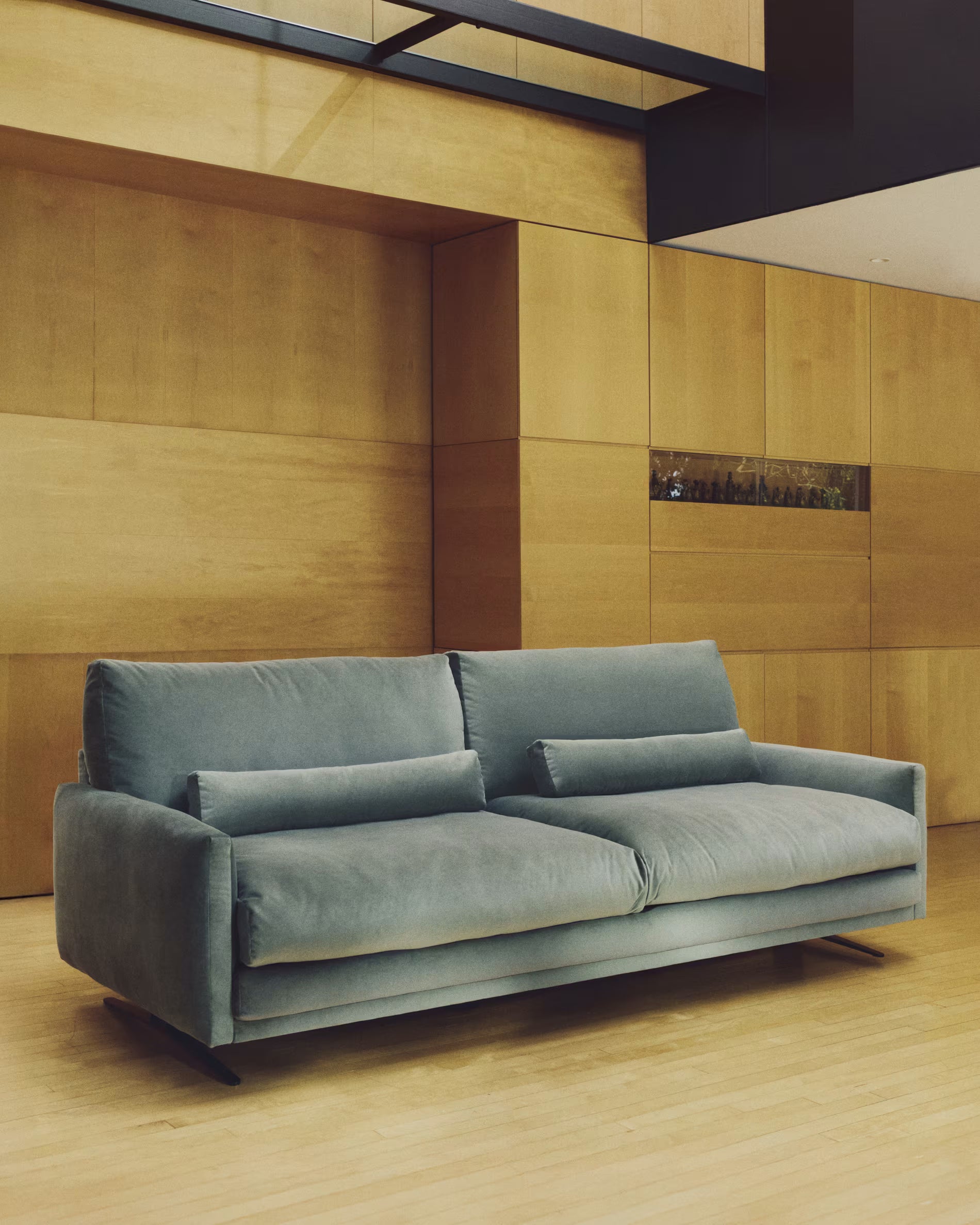 Sofa 3-Sitzer VELIRO grün mit schwarzem Gestell