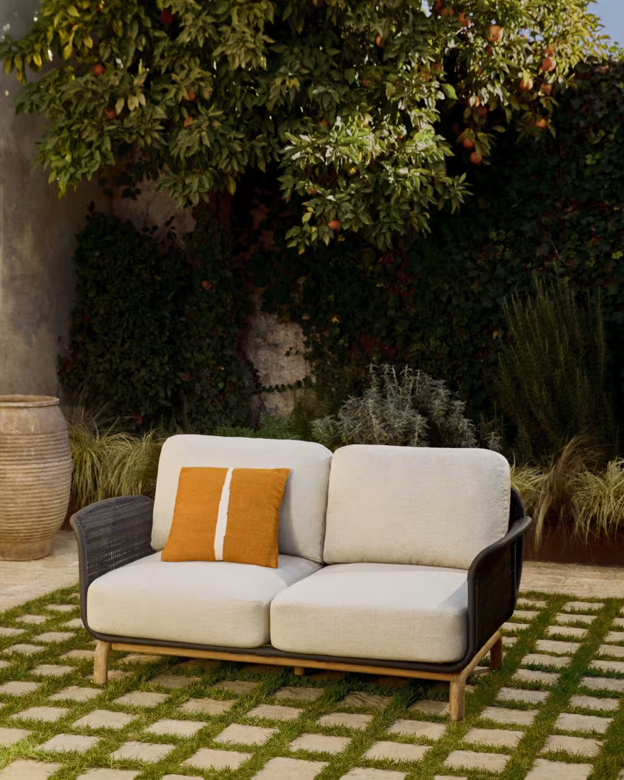 Garten-Sofa 2-sitzig ALIPA beige mit Schwarz