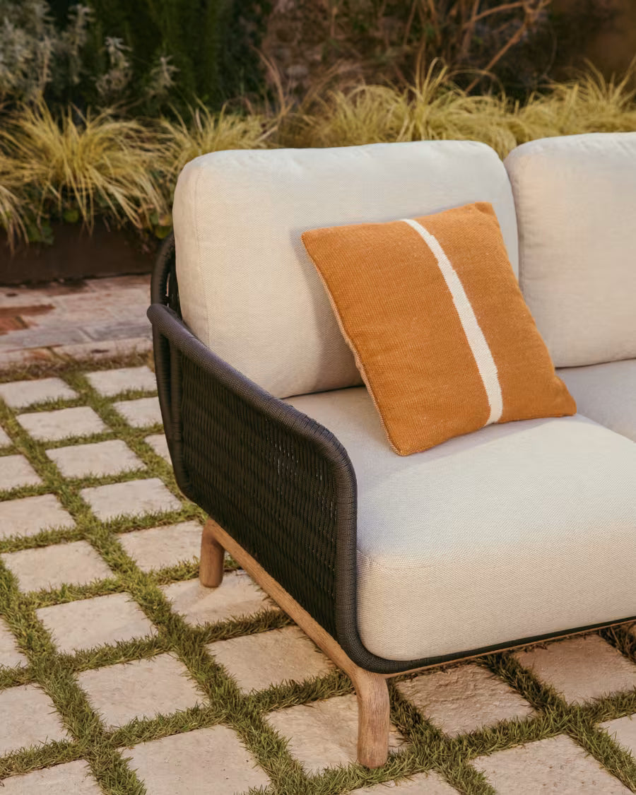 Garten-Sofa 2-sitzig ALIPA beige mit Schwarz