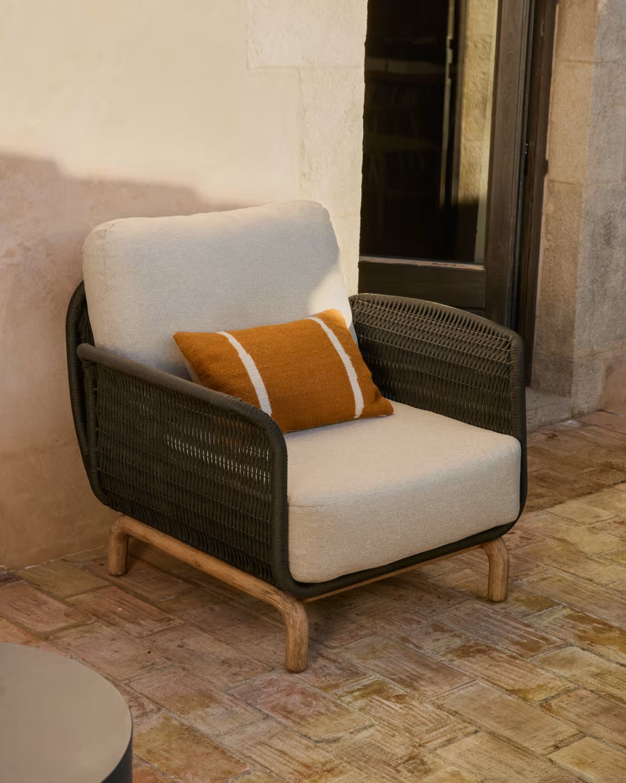 Gartenstuhl ALIPA dunkelgrau mit beige