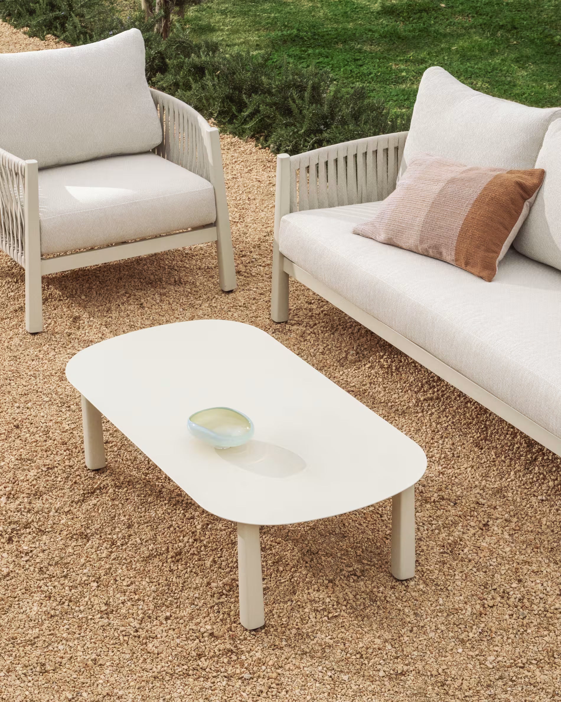 Gartenmöbelset ALERIA beige mit heller Basis
