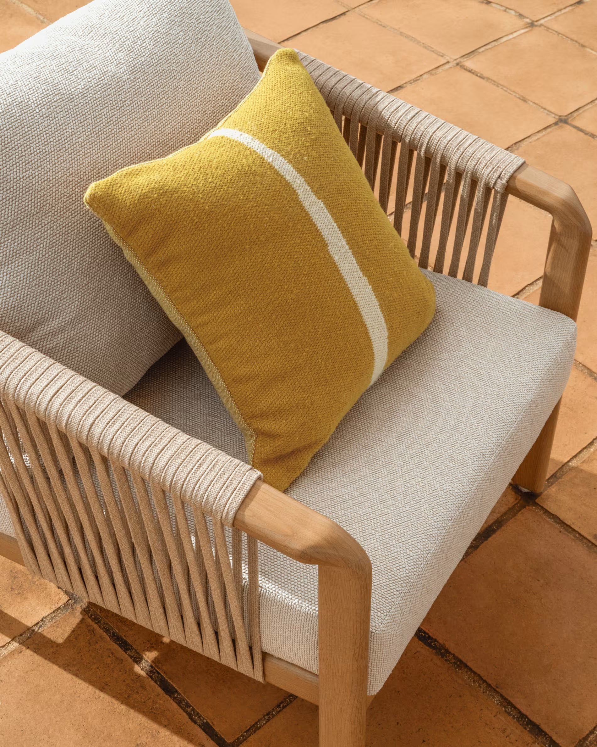 SIRTE Ecru Garden Set with Aluminum Base Imitating Wood