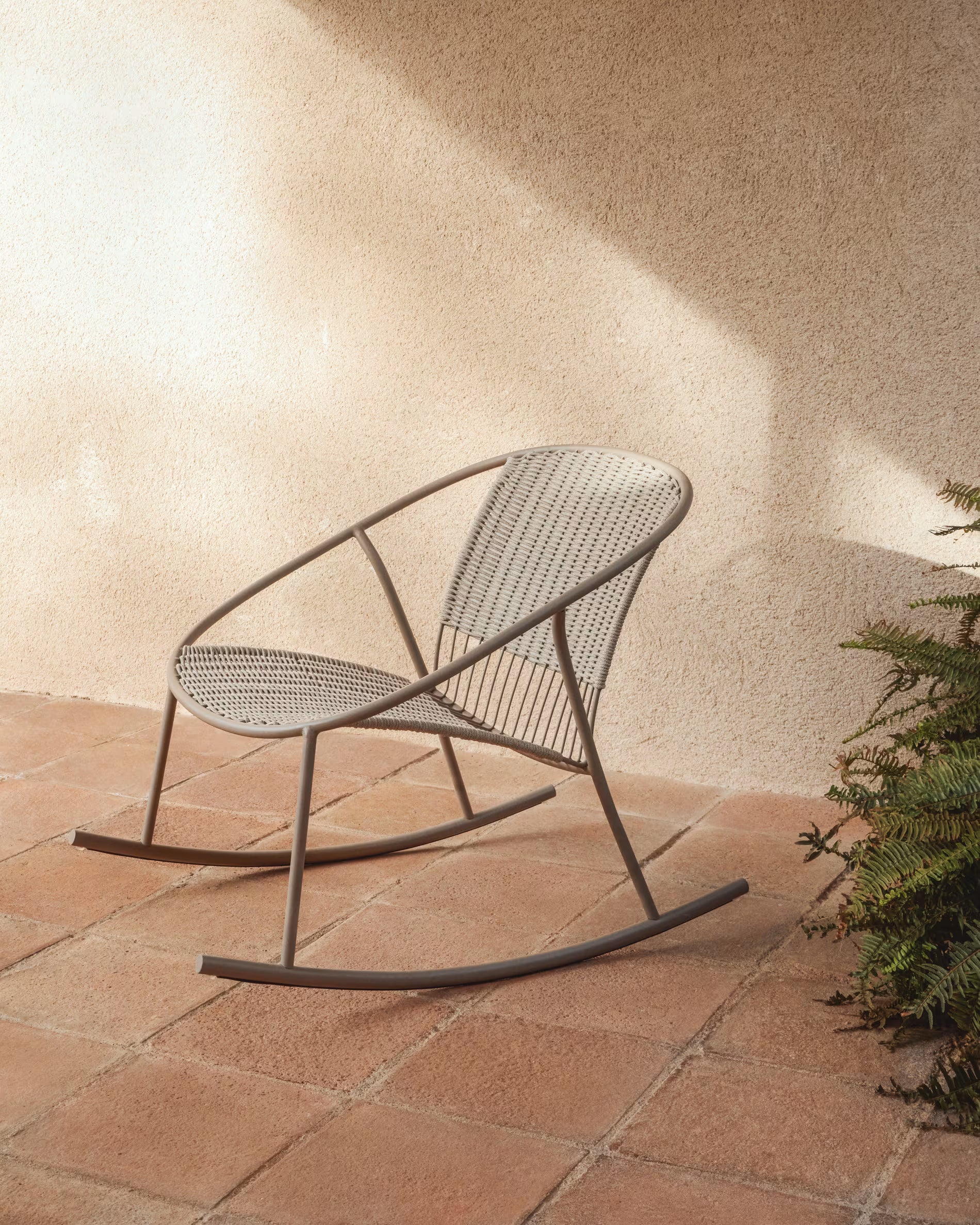ATRANI Beige Rocking Garden Chair