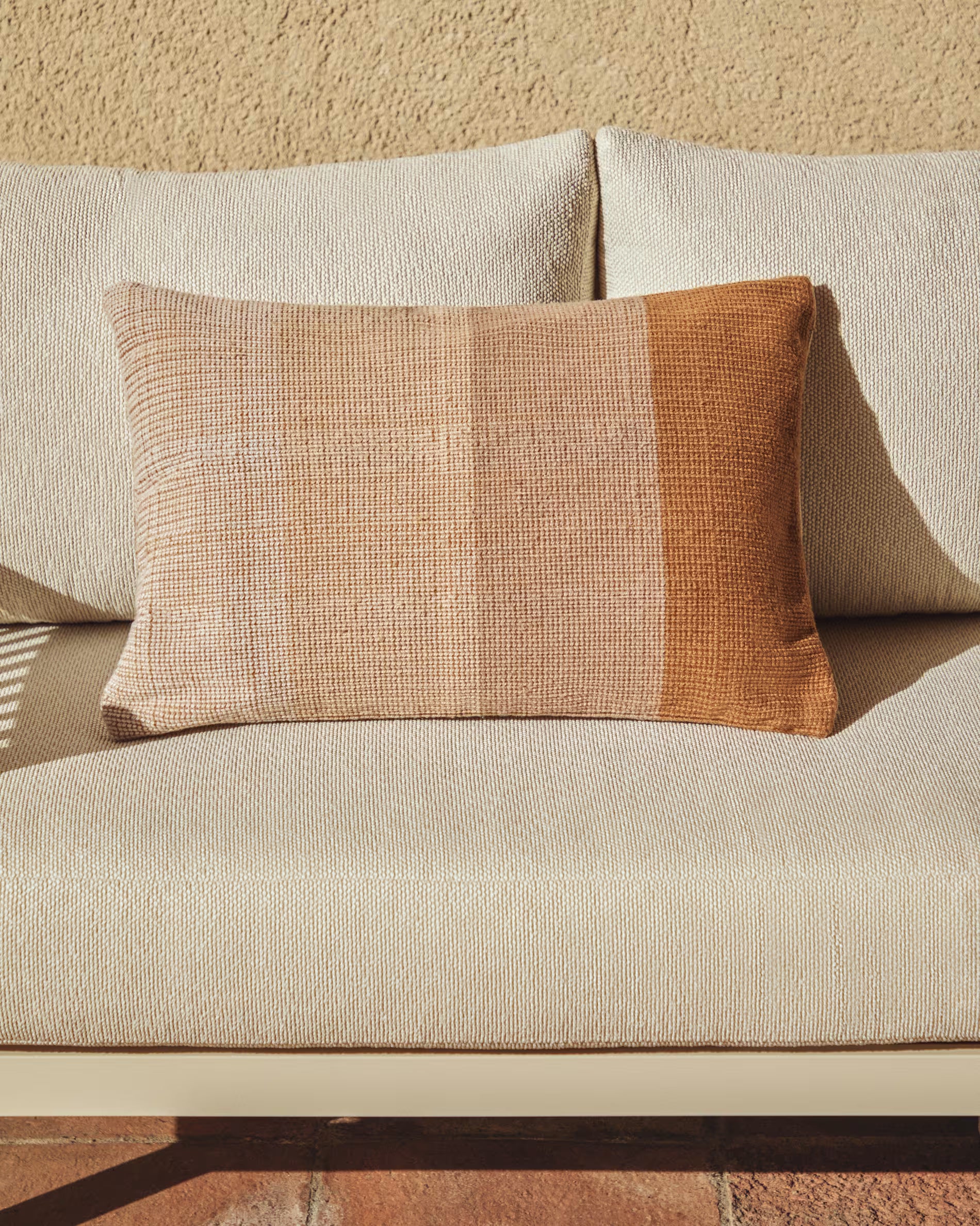 ADYS beige cushion cover with orange