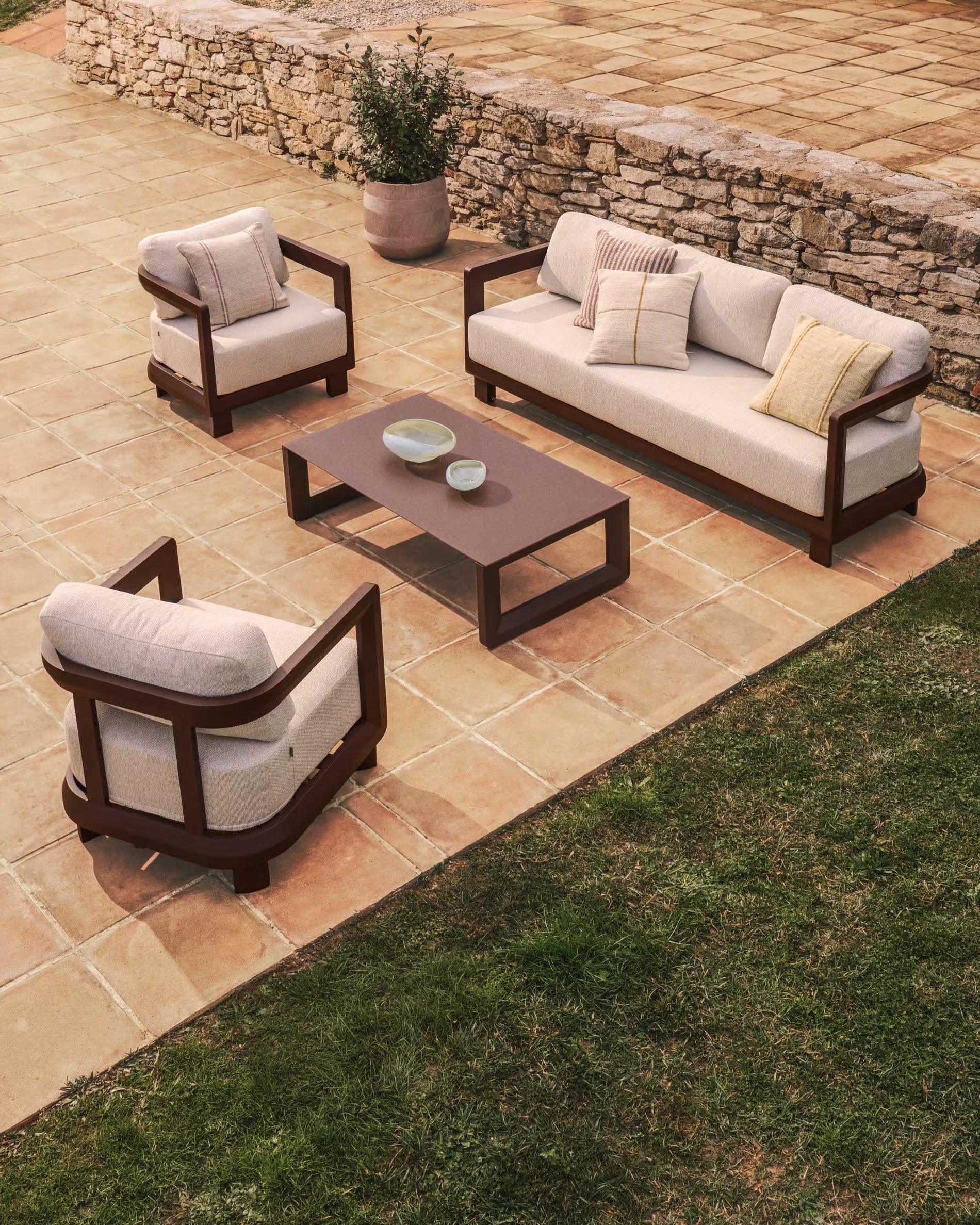 4-Piece Garden Set NERANO Brown