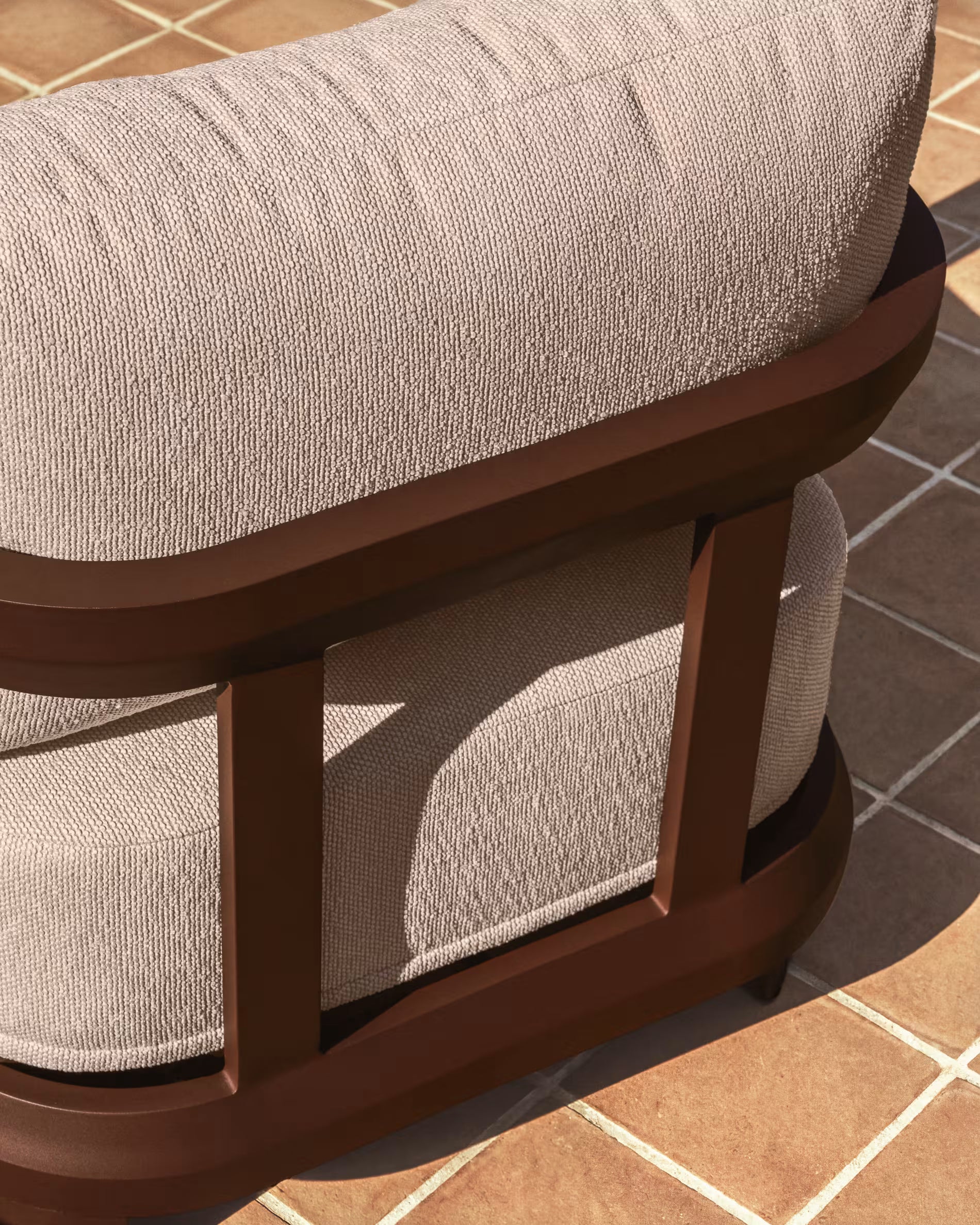 Gartenstuhl NERANO in Beige mit braunem Gestell