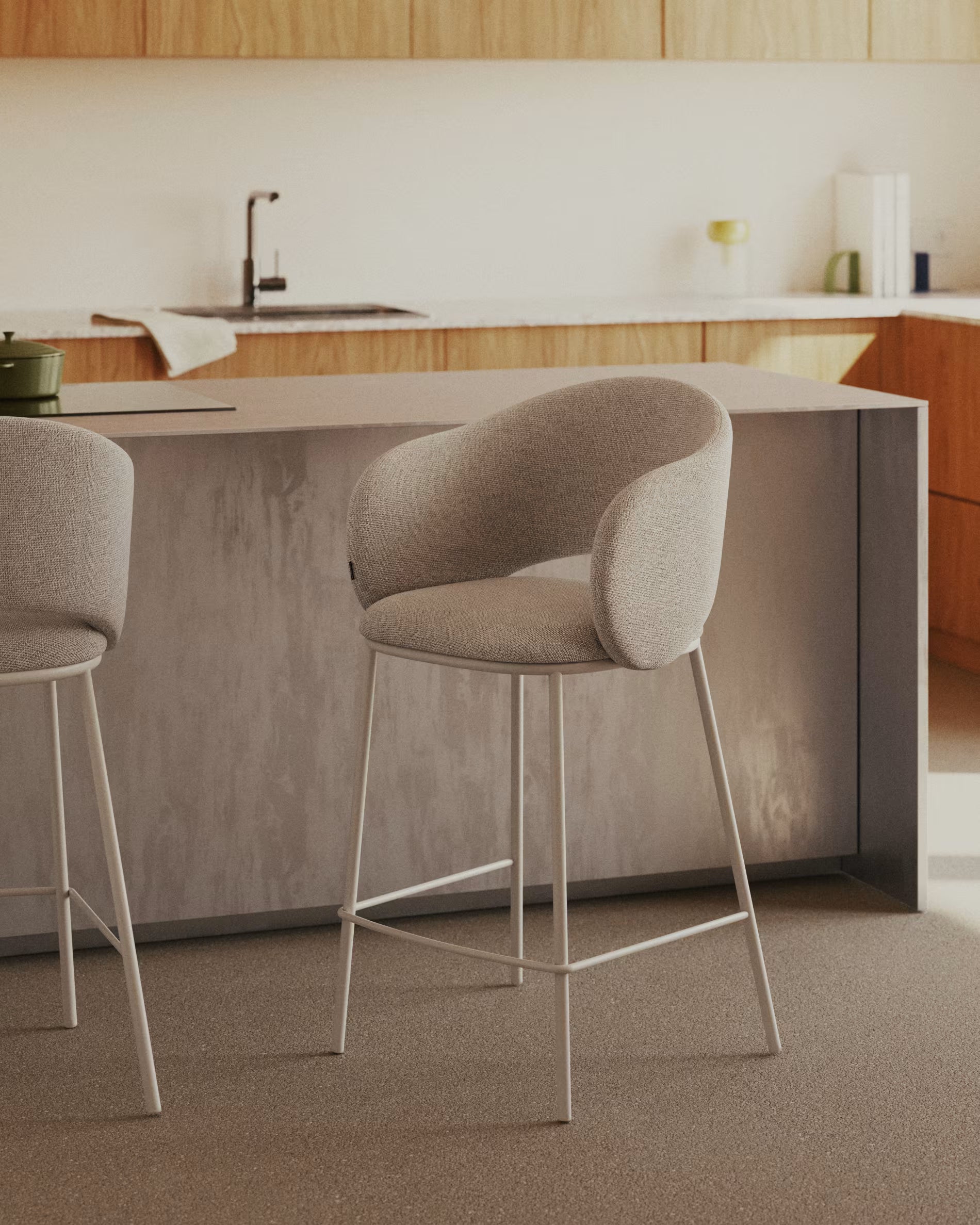 Barhocker MAINA beige Chenille