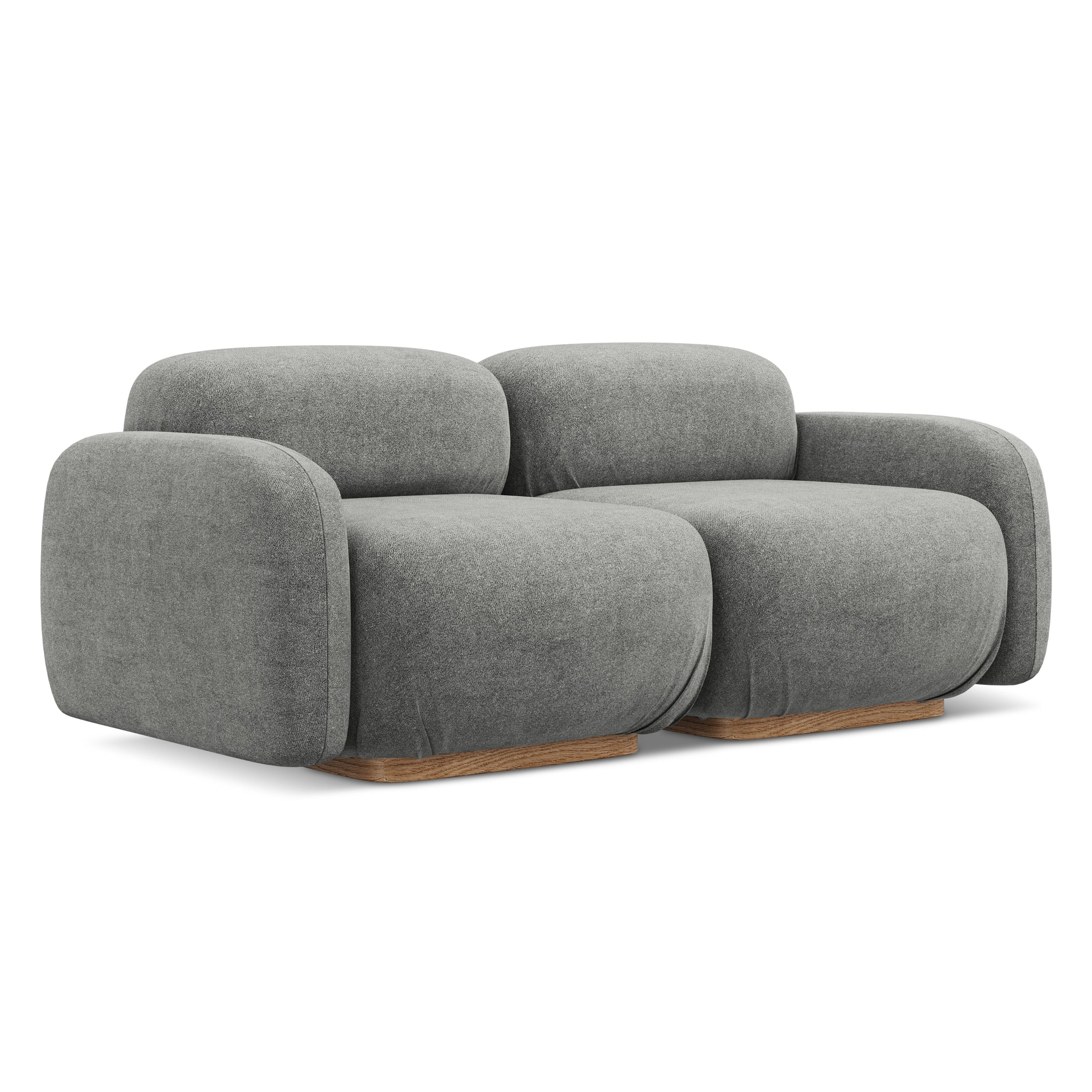 Modulares 3-Sitzer Sofa AILANI graues Boucle