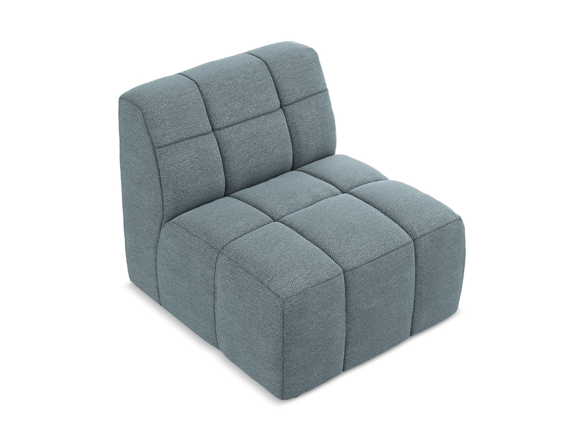 Armchair / module ALOHA denim blue boucle