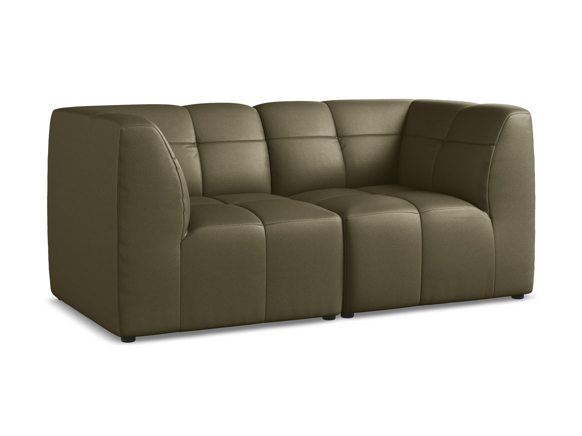 Modulares 2-Sitzer Sofa ALOHA olivgrünes Kunstleder