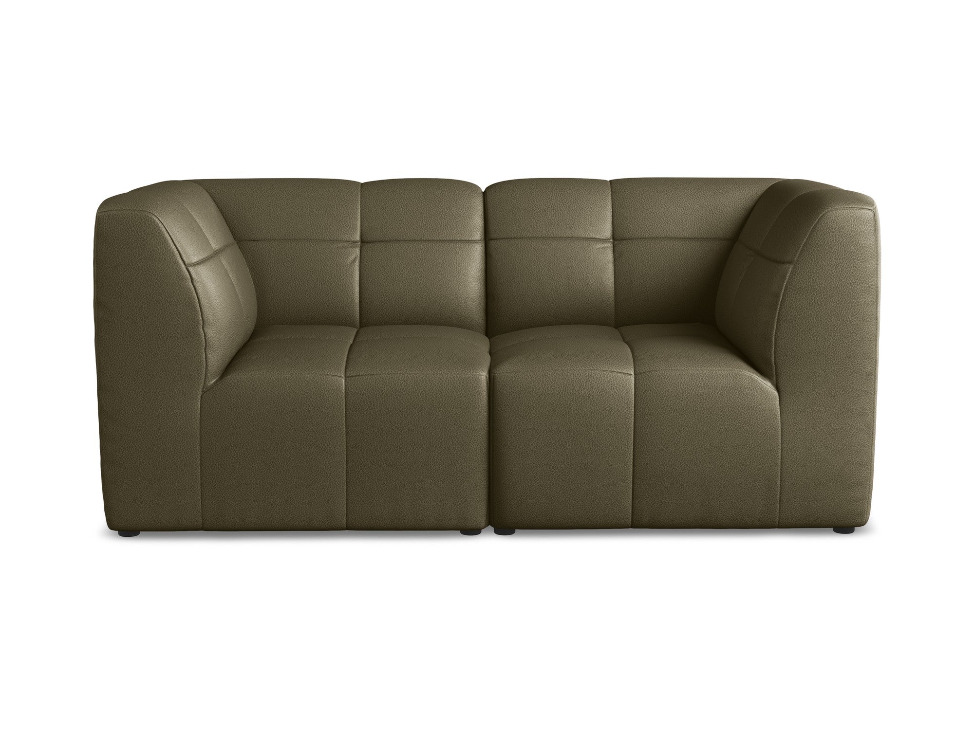 Modulares 2-Sitzer Sofa ALOHA olivgrünes Kunstleder