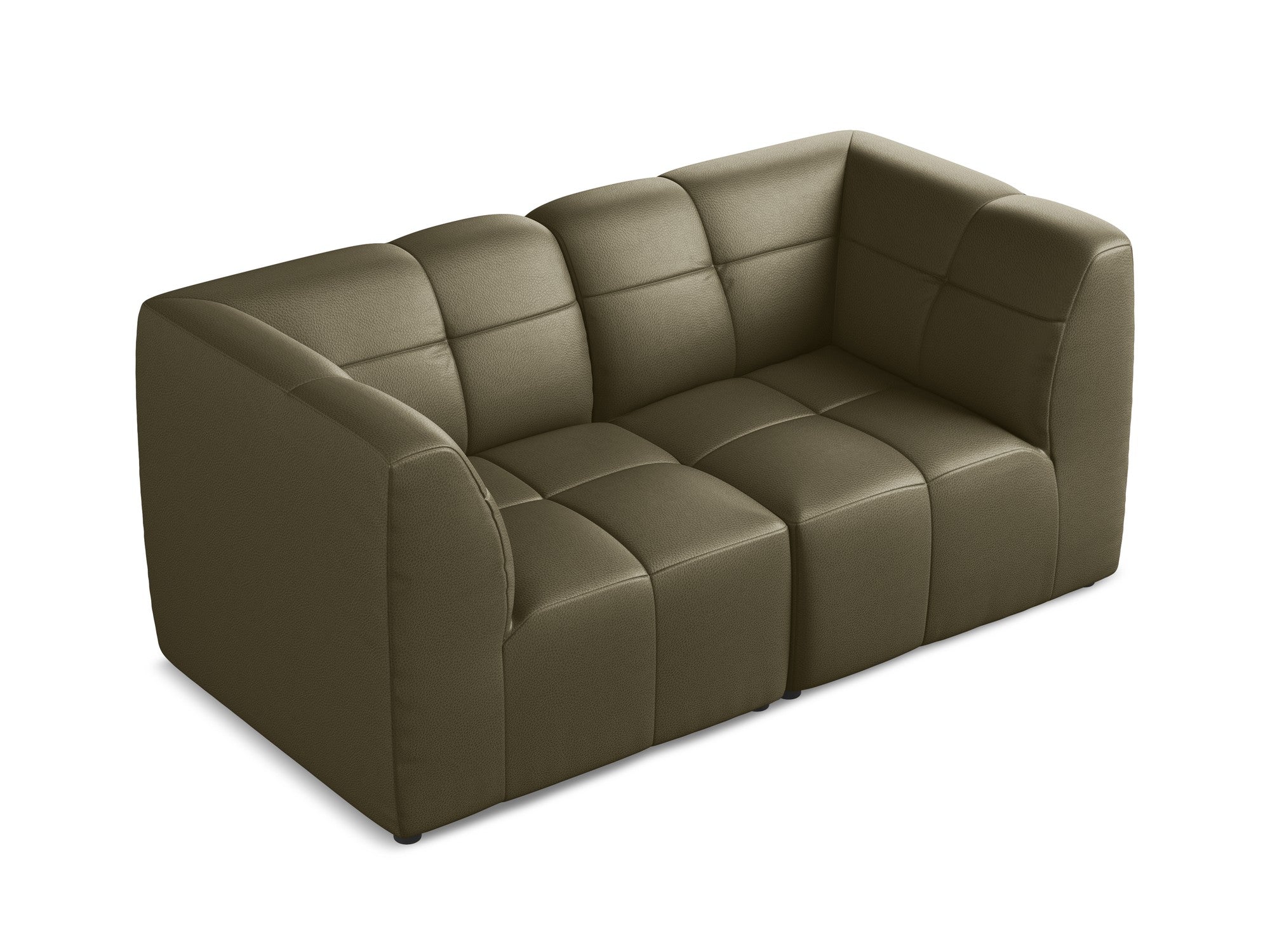 Modulares 2-Sitzer Sofa ALOHA olivgrünes Kunstleder