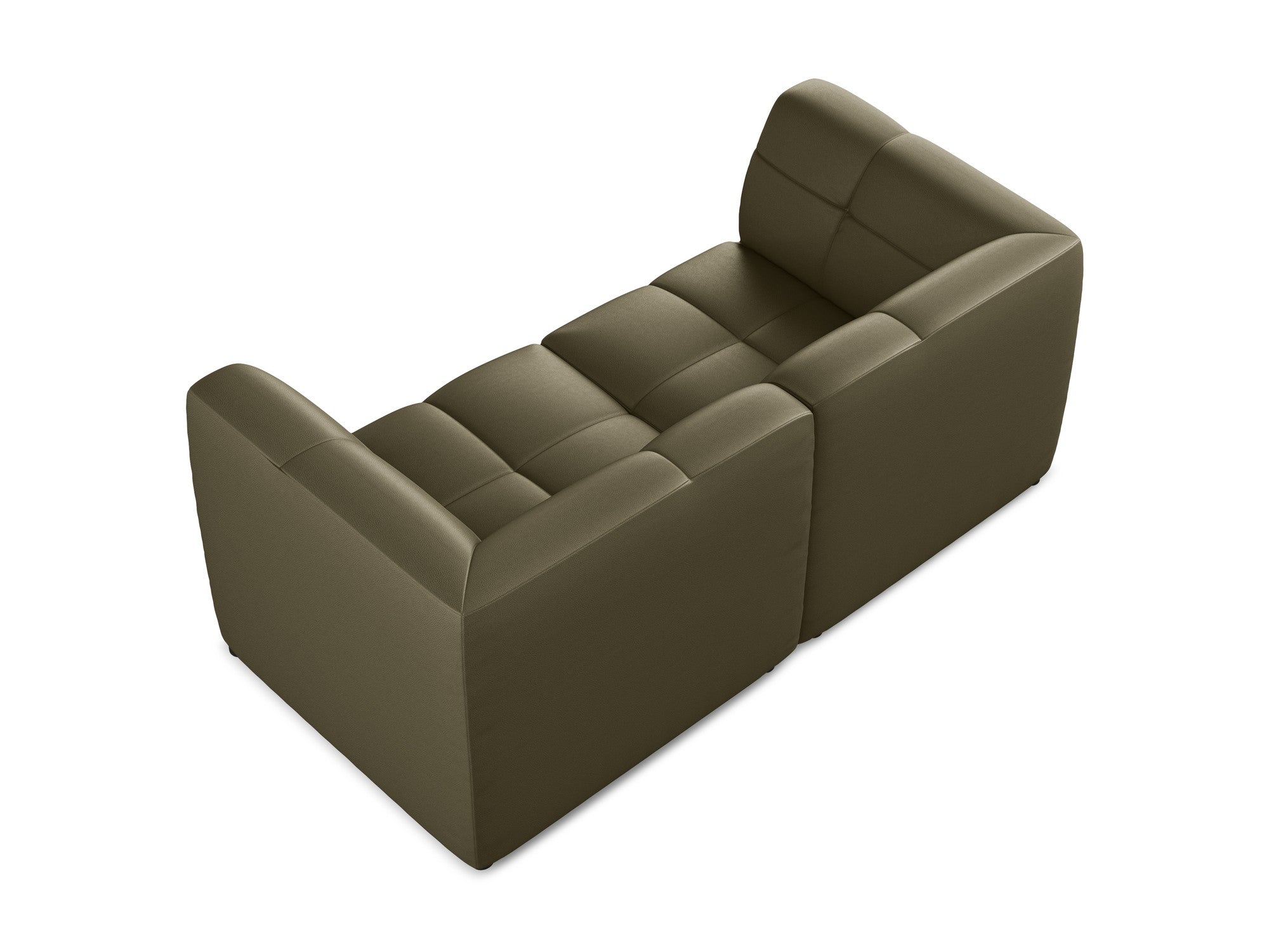 Modulares 2-Sitzer Sofa ALOHA olivgrünes Kunstleder
