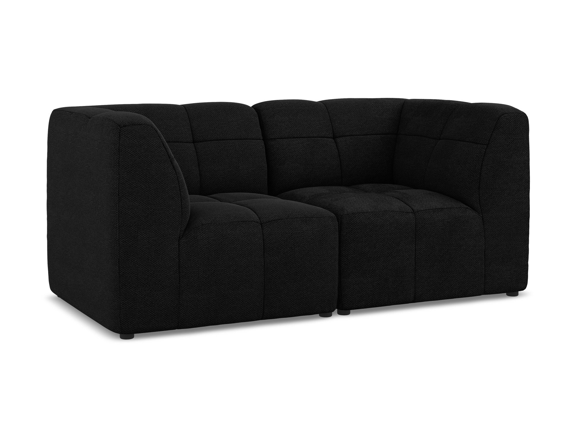 Modular 2-Seater Sofa ALOHA Black Boucle