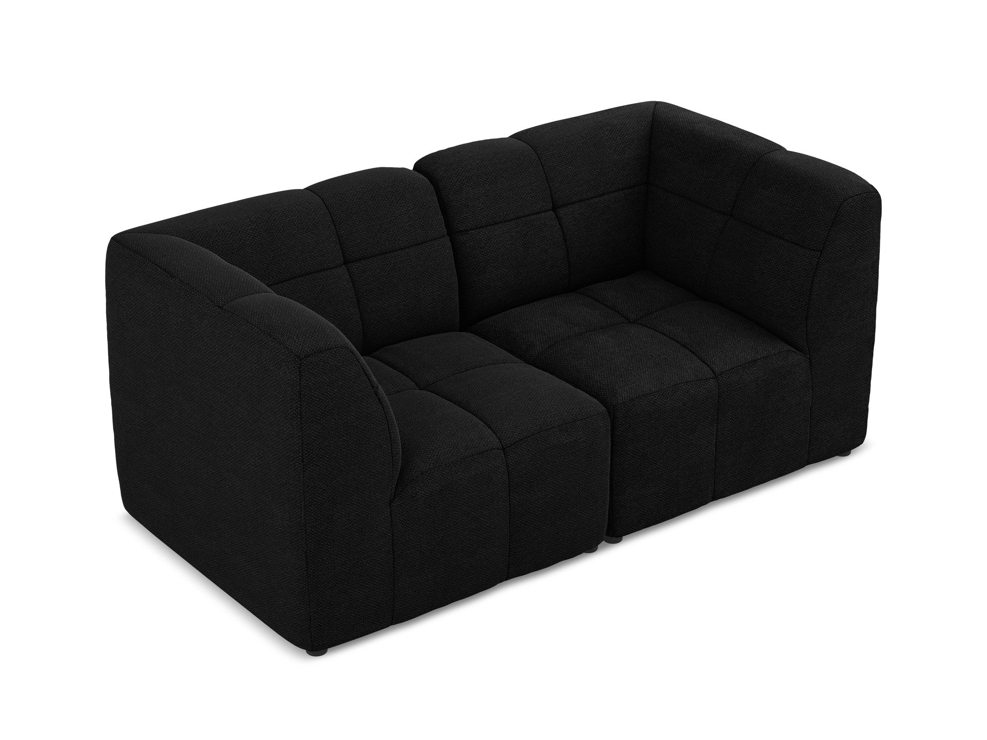 Modular 2-Seater Sofa ALOHA Black Boucle